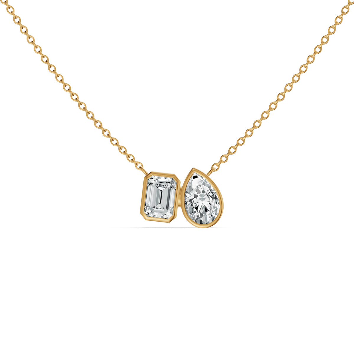 Toi et Moi Solitaire Diamond Chain