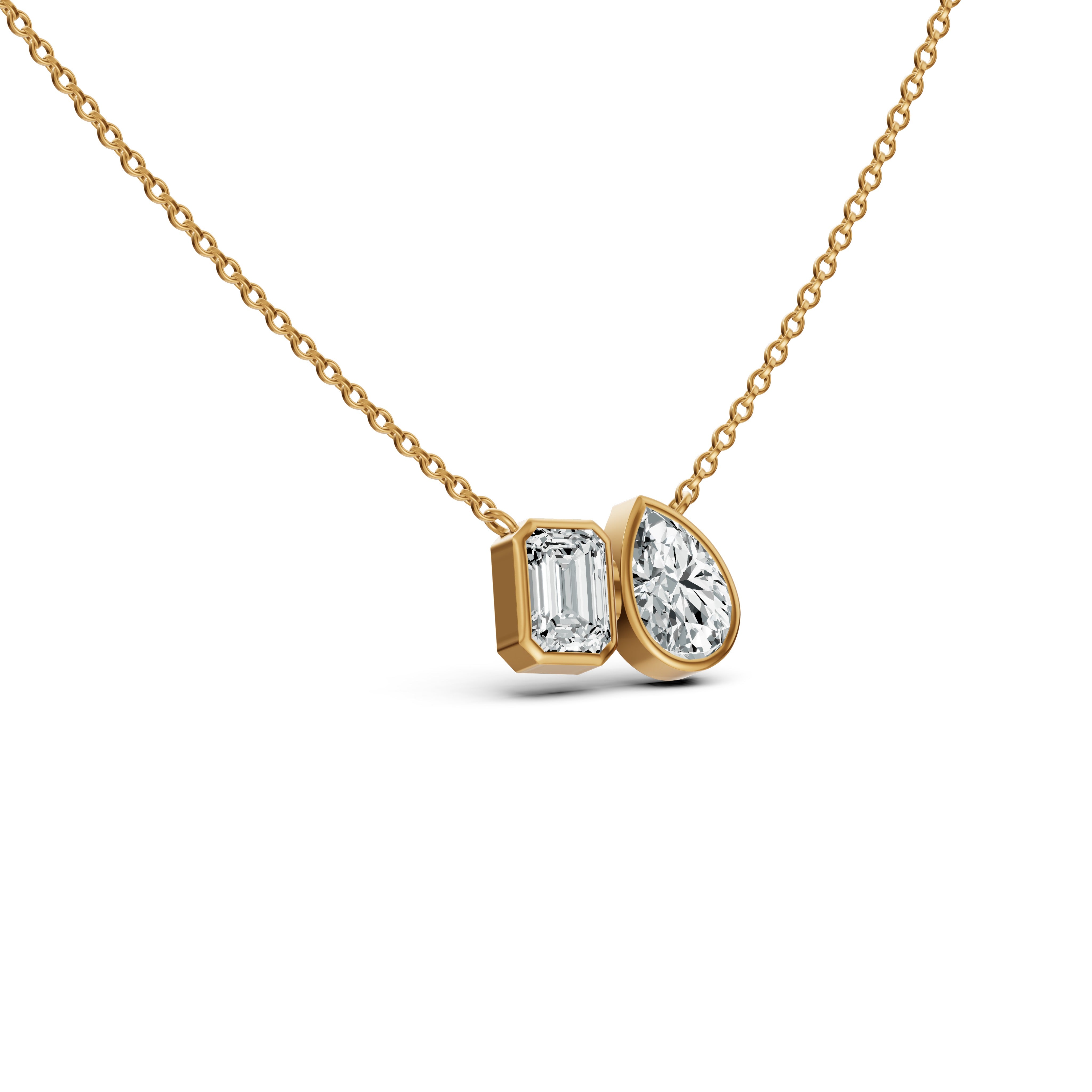 Toi et Moi Solitaire Diamond Chain