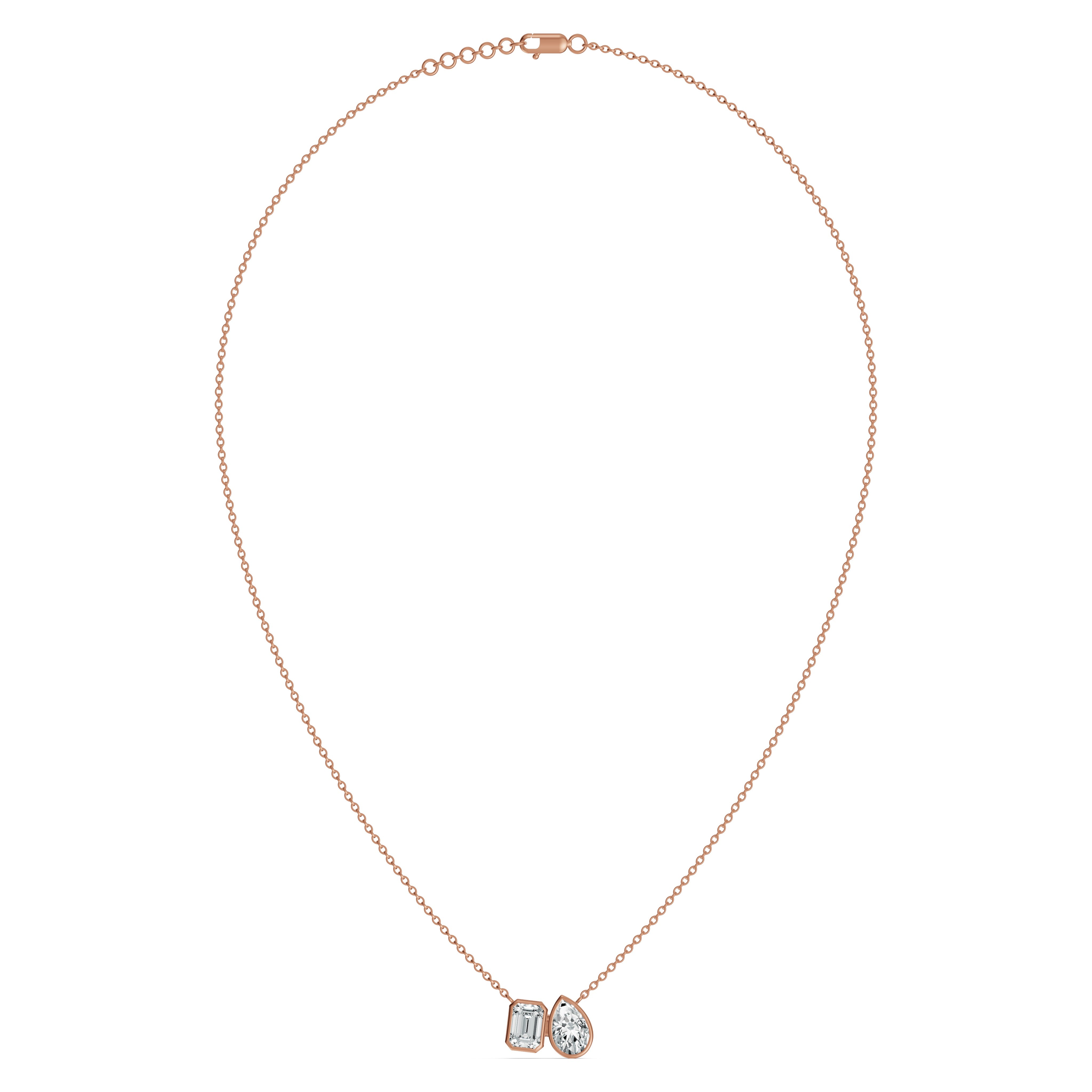 Toi et Moi Solitaire Diamond Chain