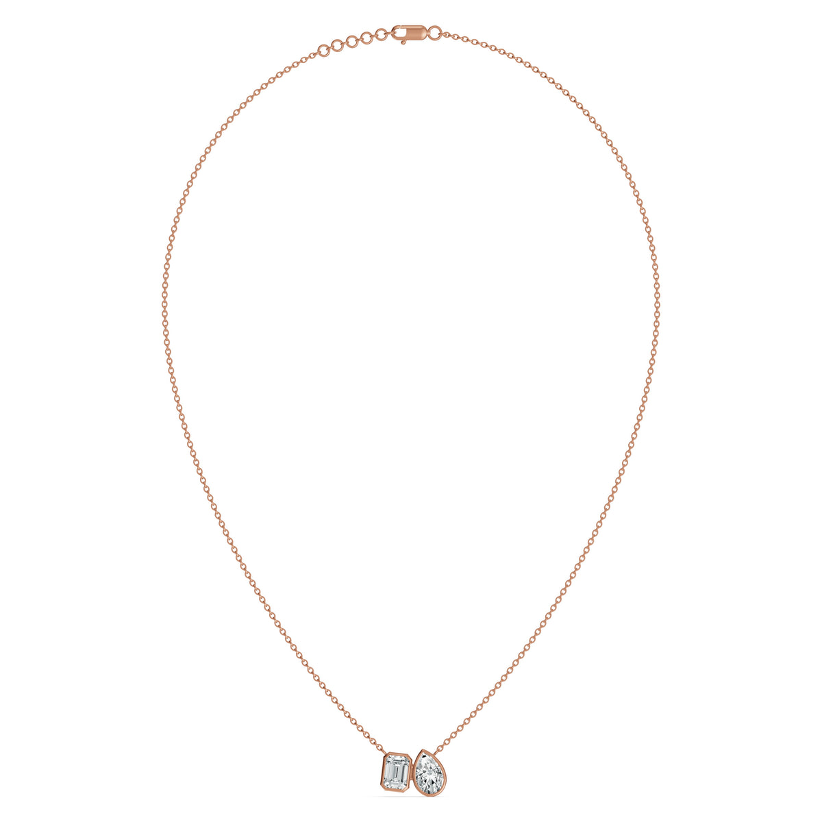 Toi et Moi Solitaire Diamond Chain
