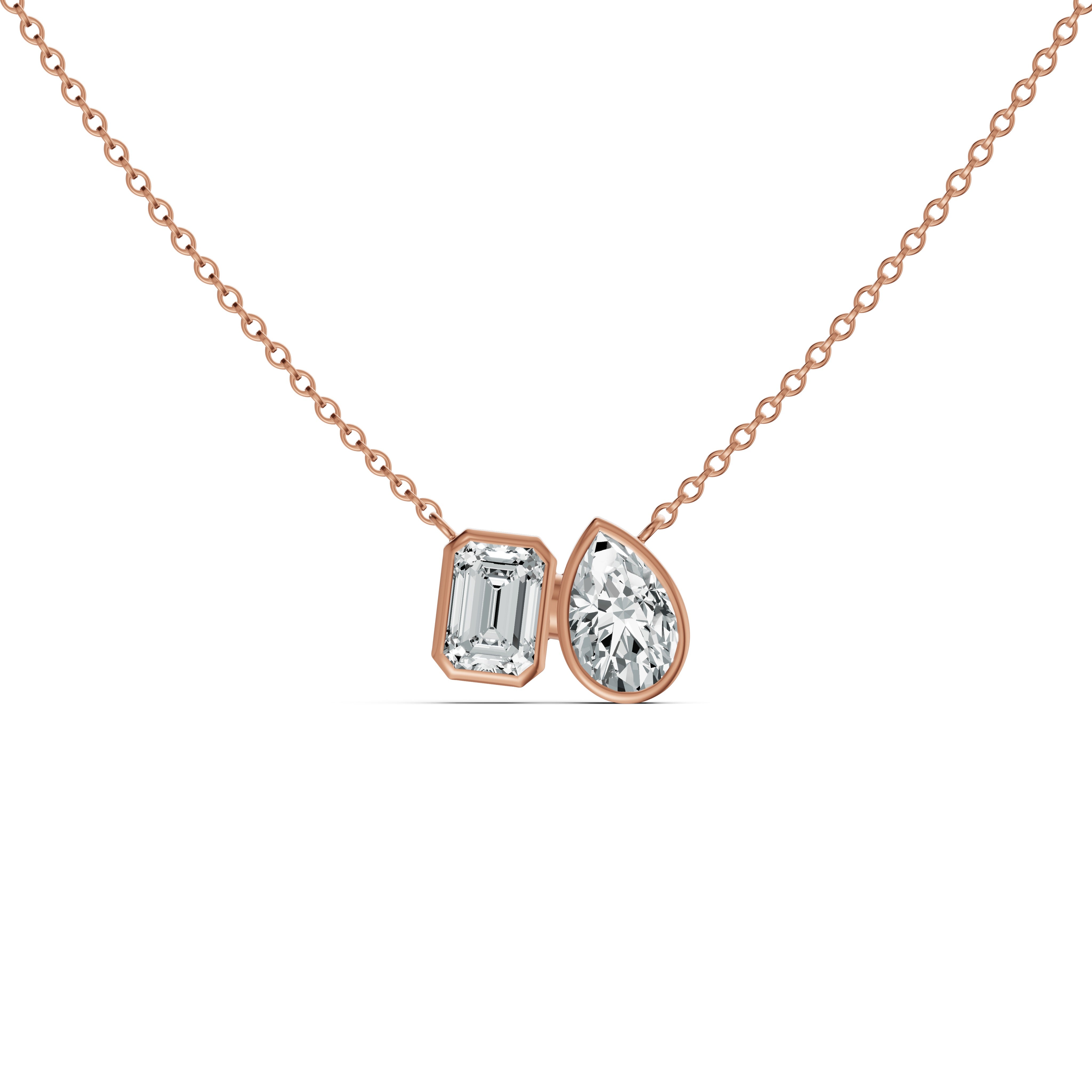 Toi et Moi Solitaire Diamond Chain