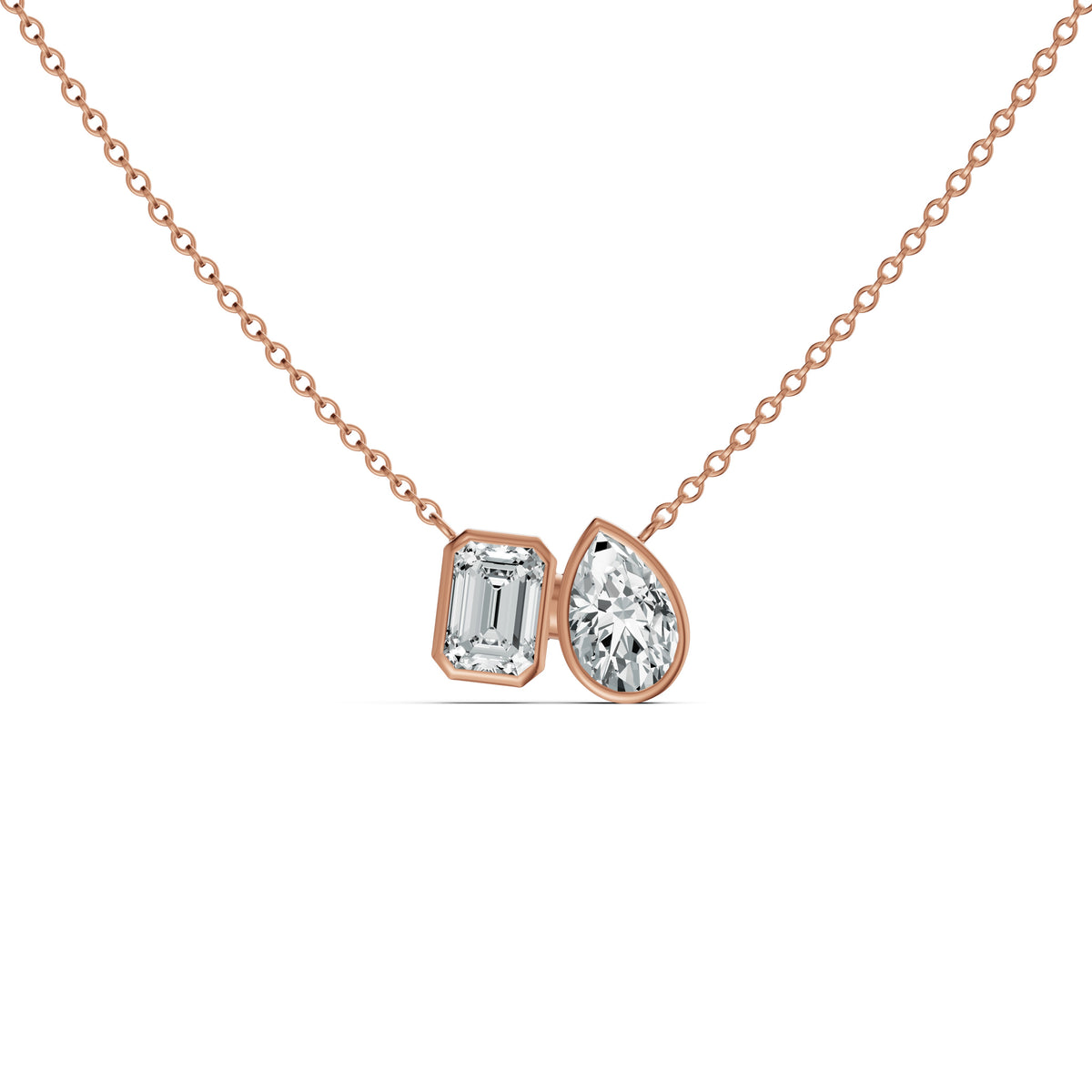 Toi et Moi Solitaire Diamond Chain