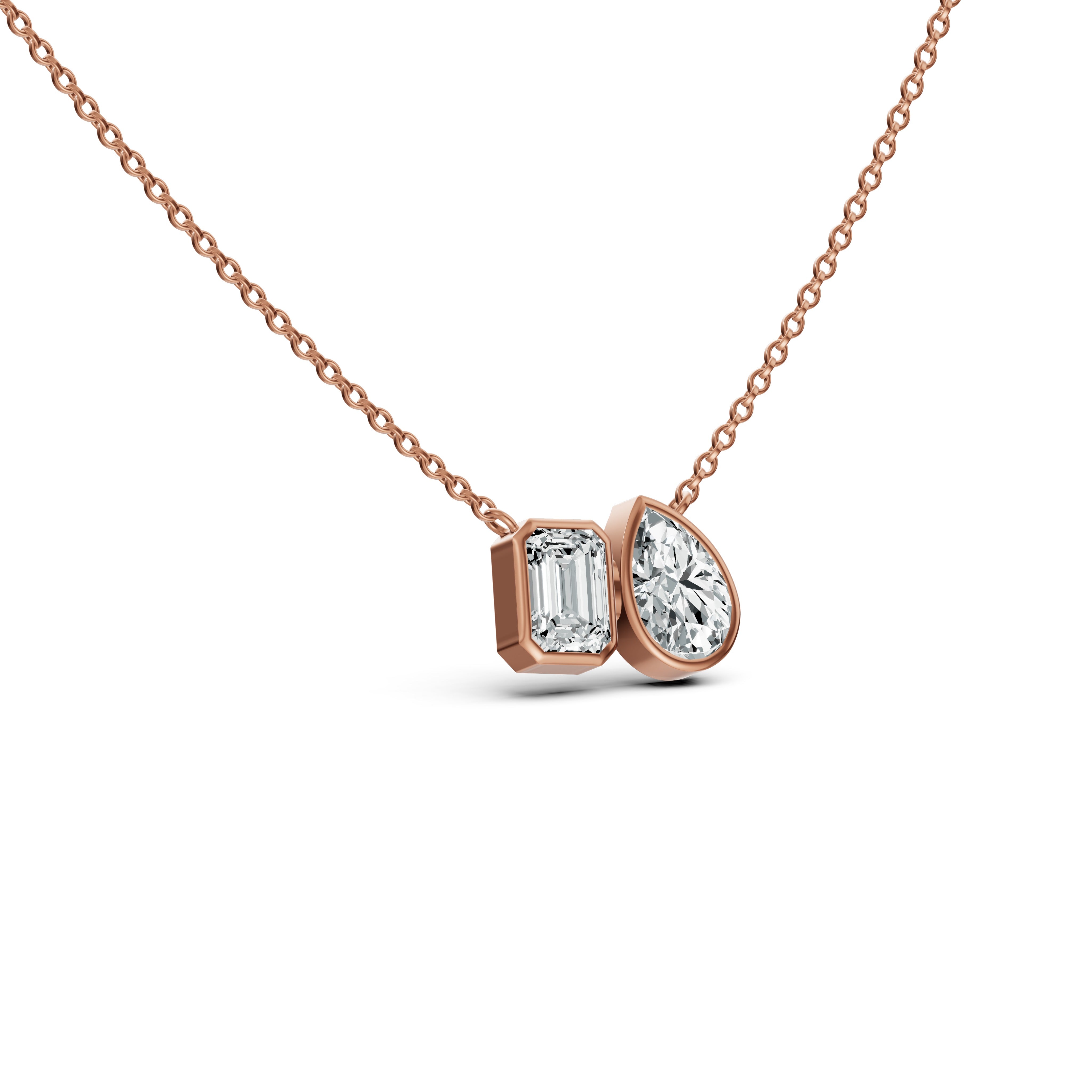 Toi et Moi Solitaire Diamond Chain