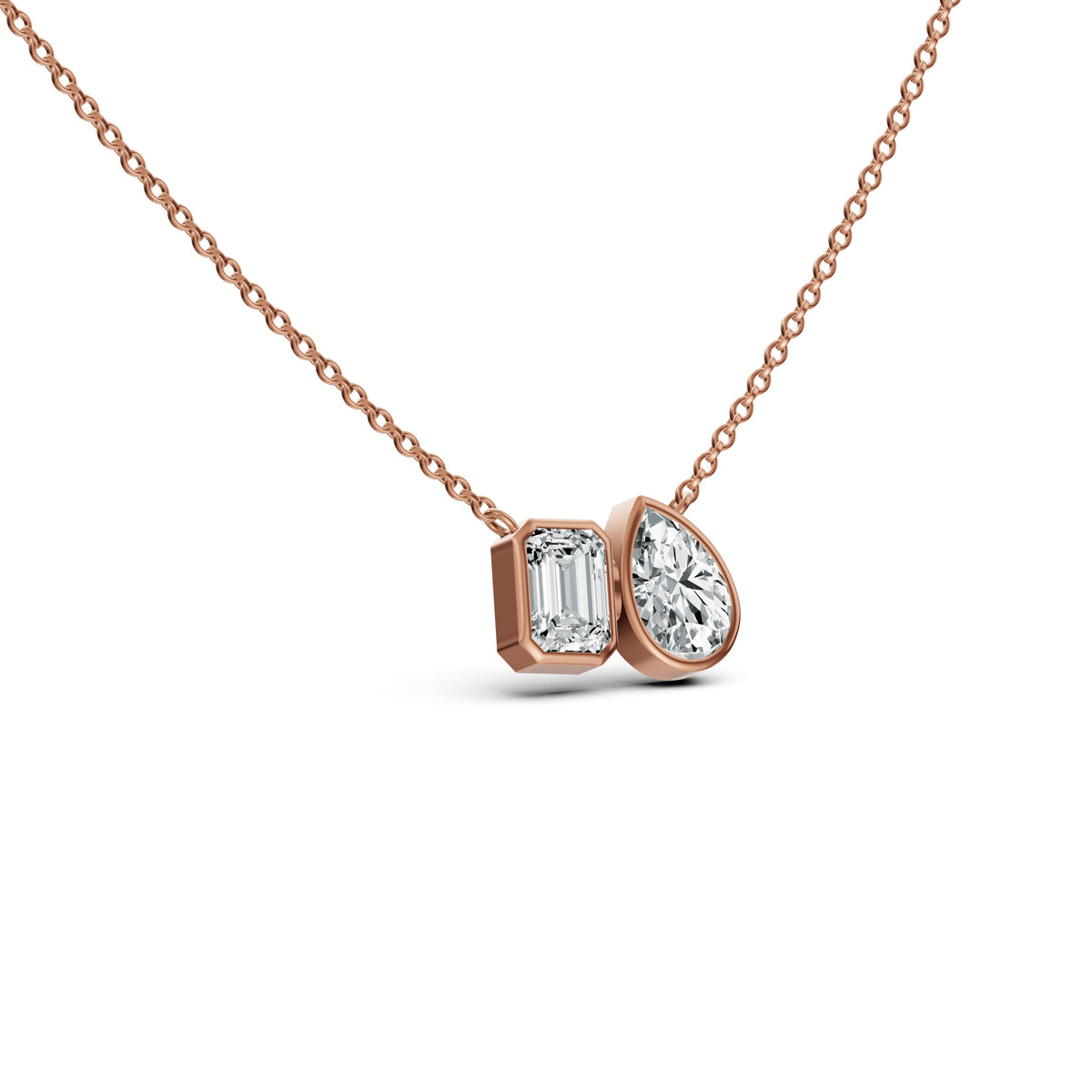 Toi et Moi Solitaire Diamond Chain