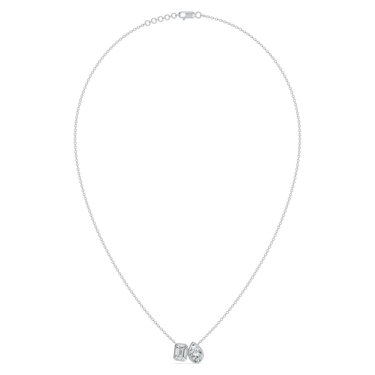 Toi et Moi Solitaire Diamond Chain
