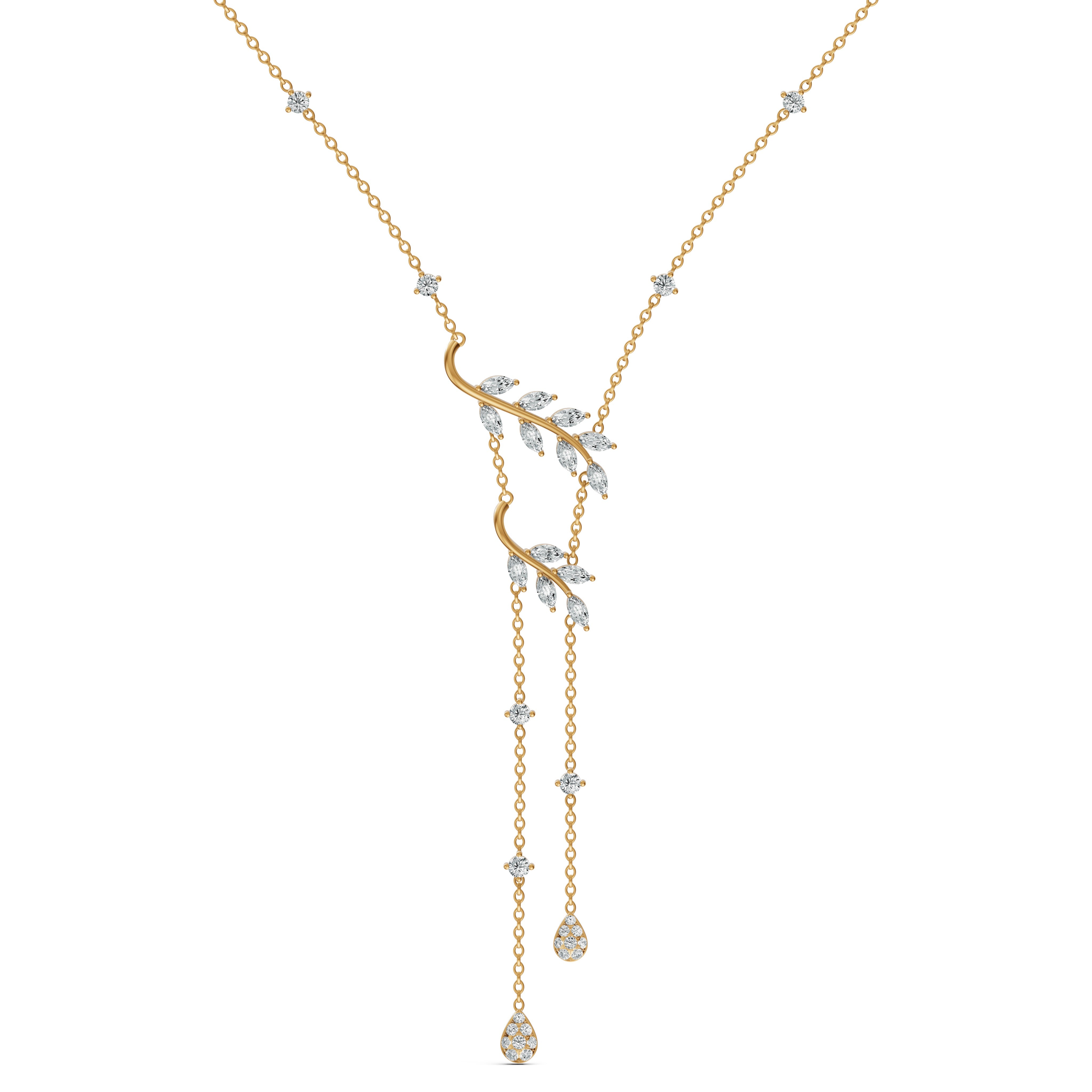 Diamond Vine Lariat Chain