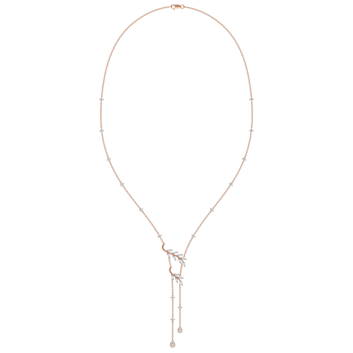 Diamond Vine Lariat Chain