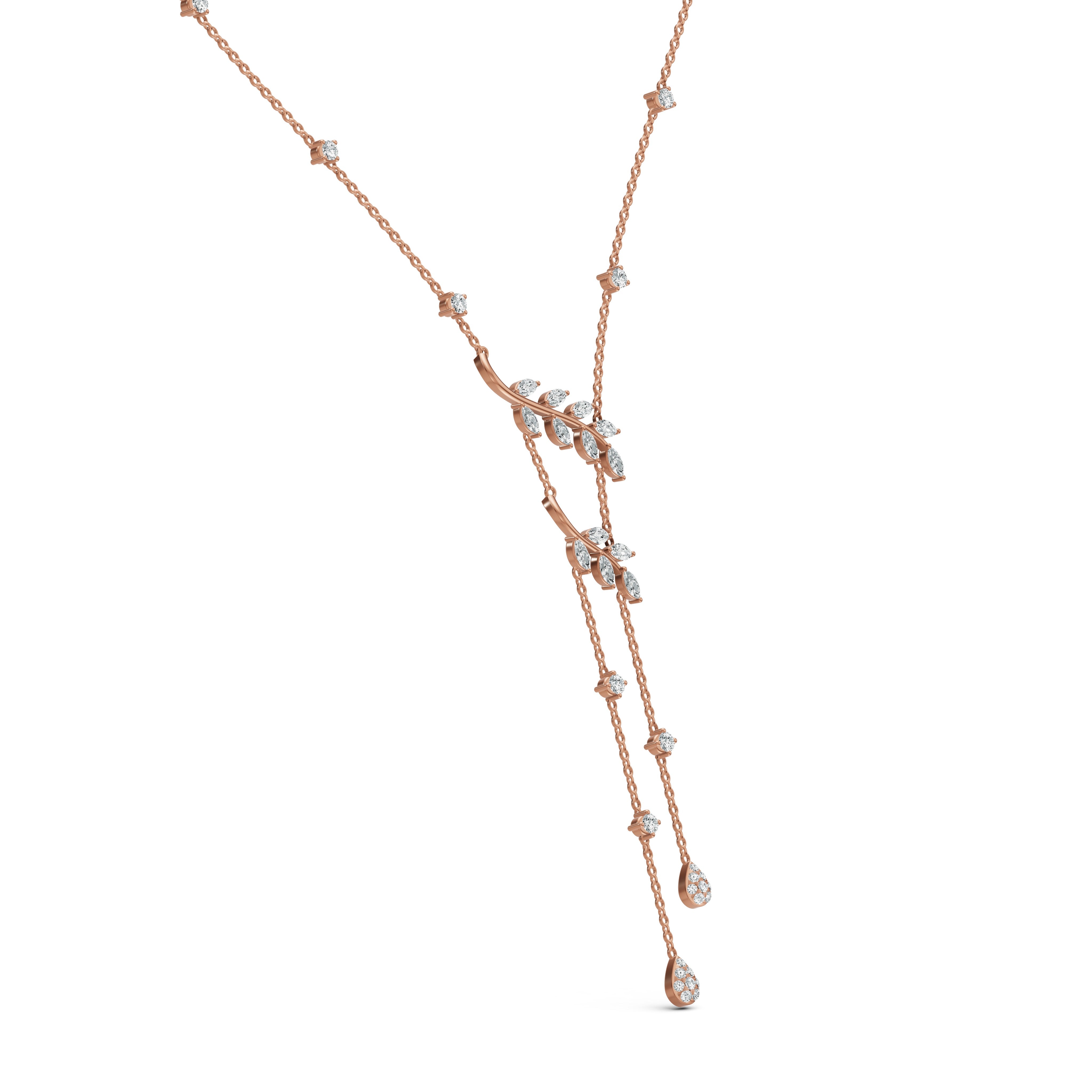 Diamond Vine Lariat Chain