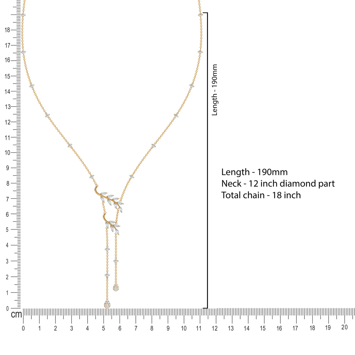 Diamond Vine Lariat Chain