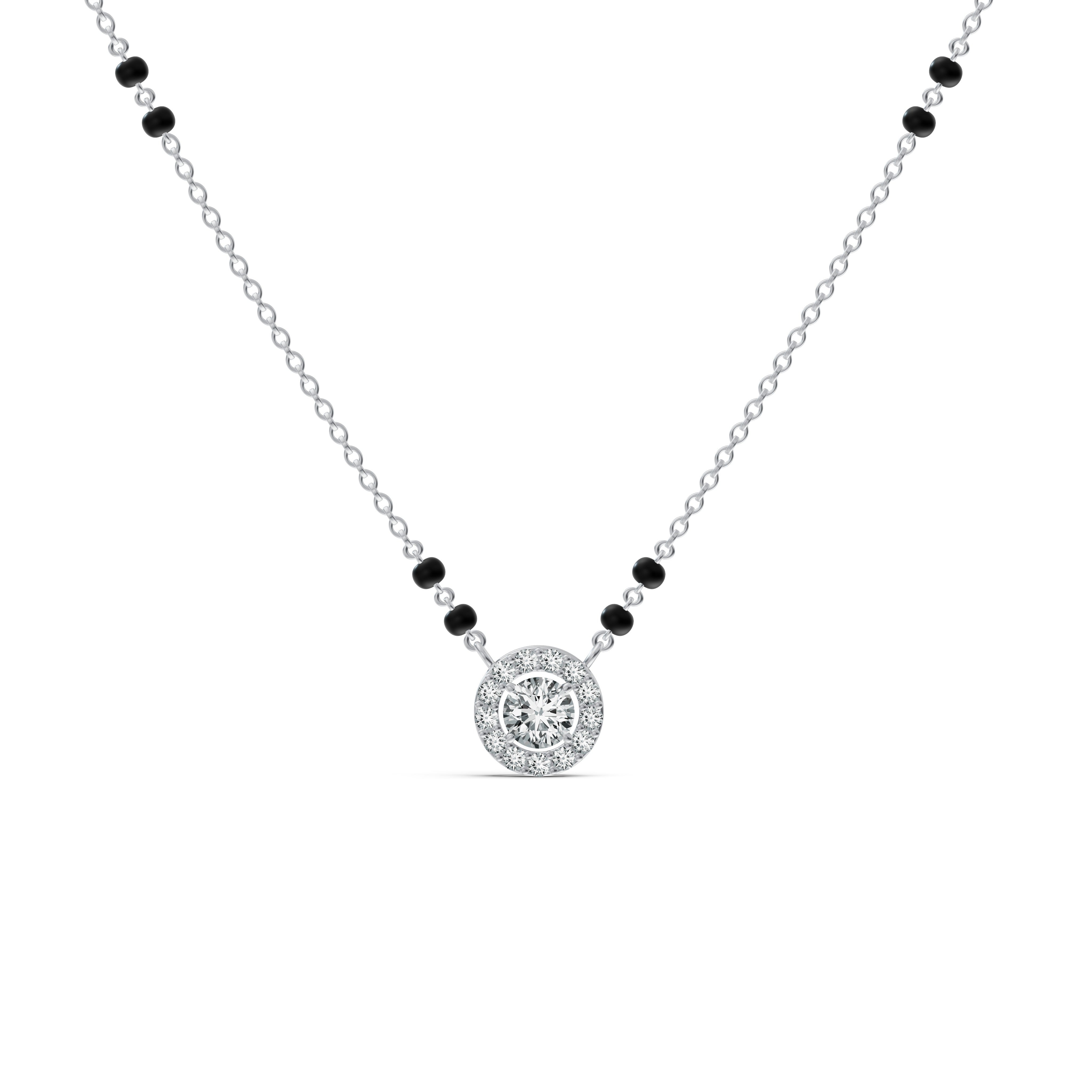 Timeless Halo Solitaire Diamond Mangalsutra