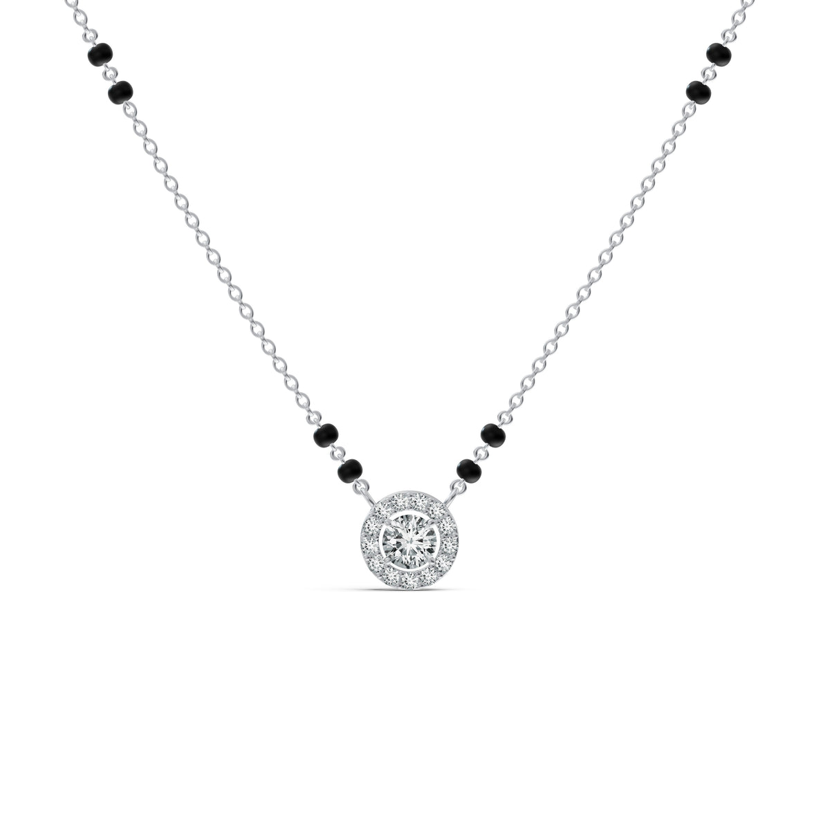 Timeless Halo Solitaire Diamond Mangalsutra