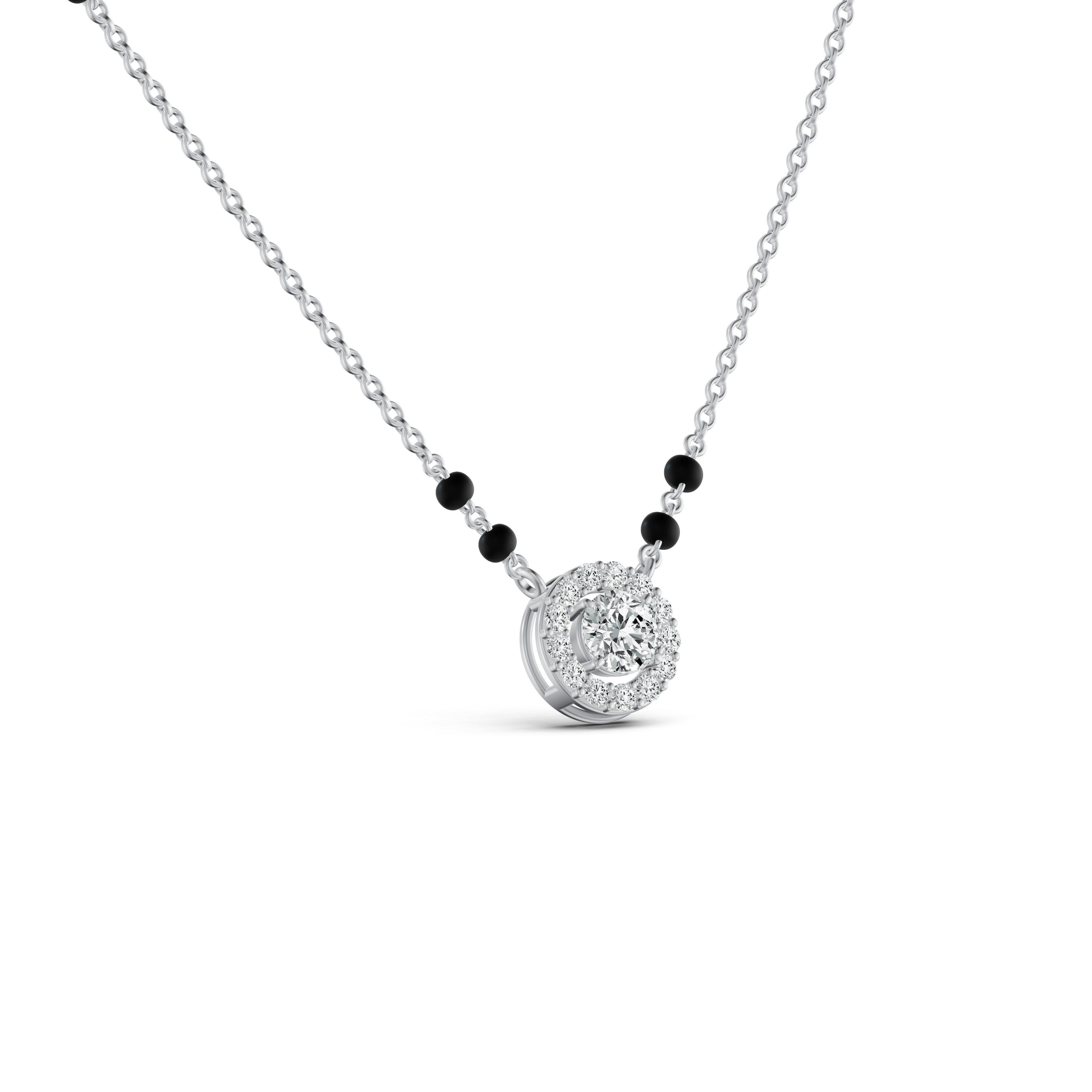 Timeless Halo Solitaire Diamond Mangalsutra