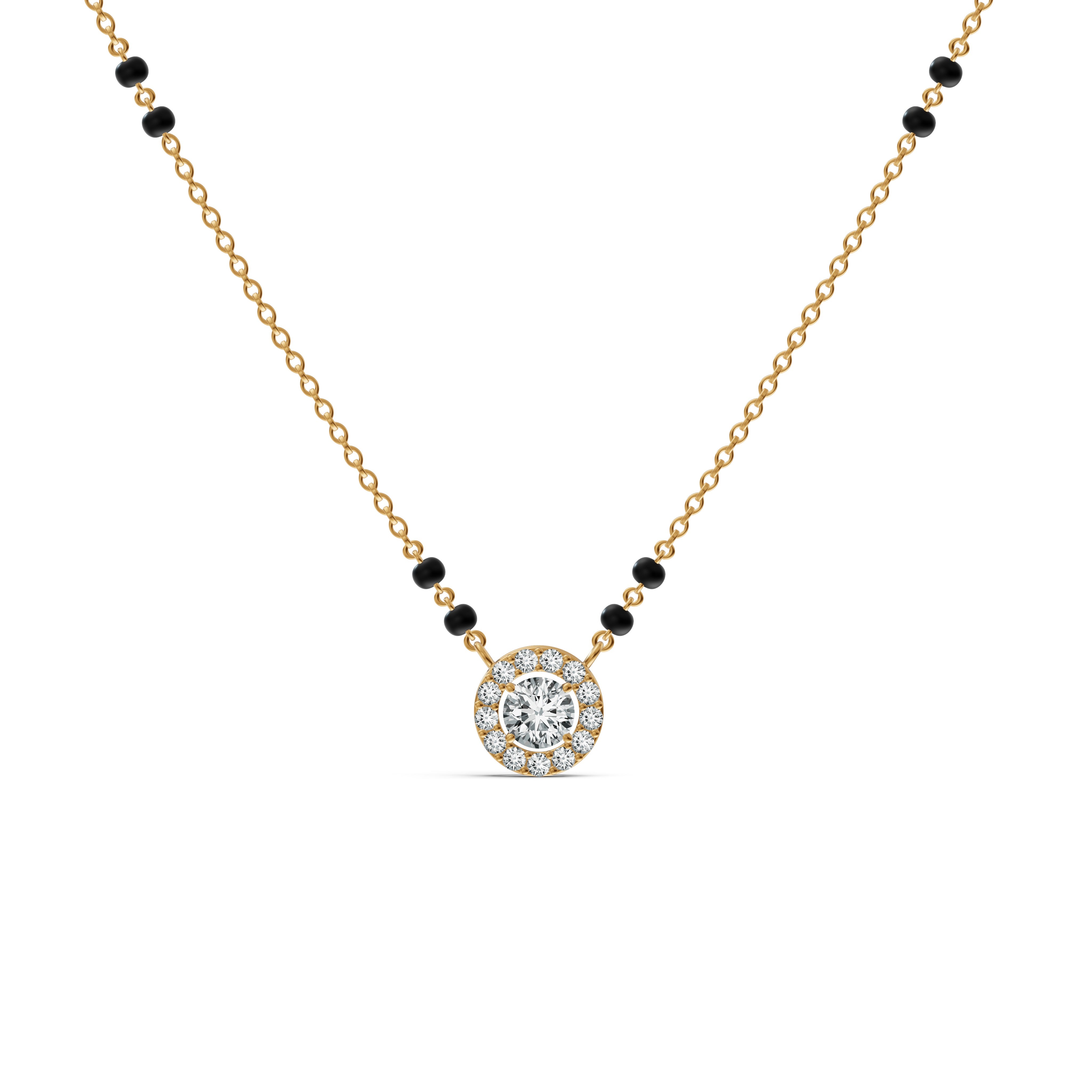 Timeless Halo Solitaire Diamond Mangalsutra
