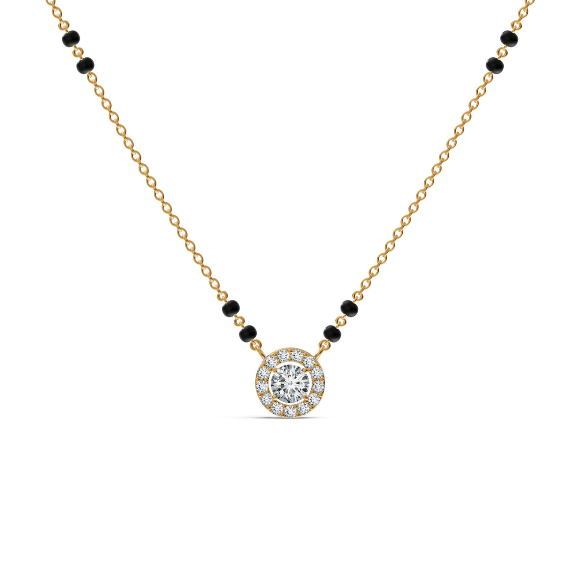 Timeless Halo Solitaire Diamond Mangalsutra
