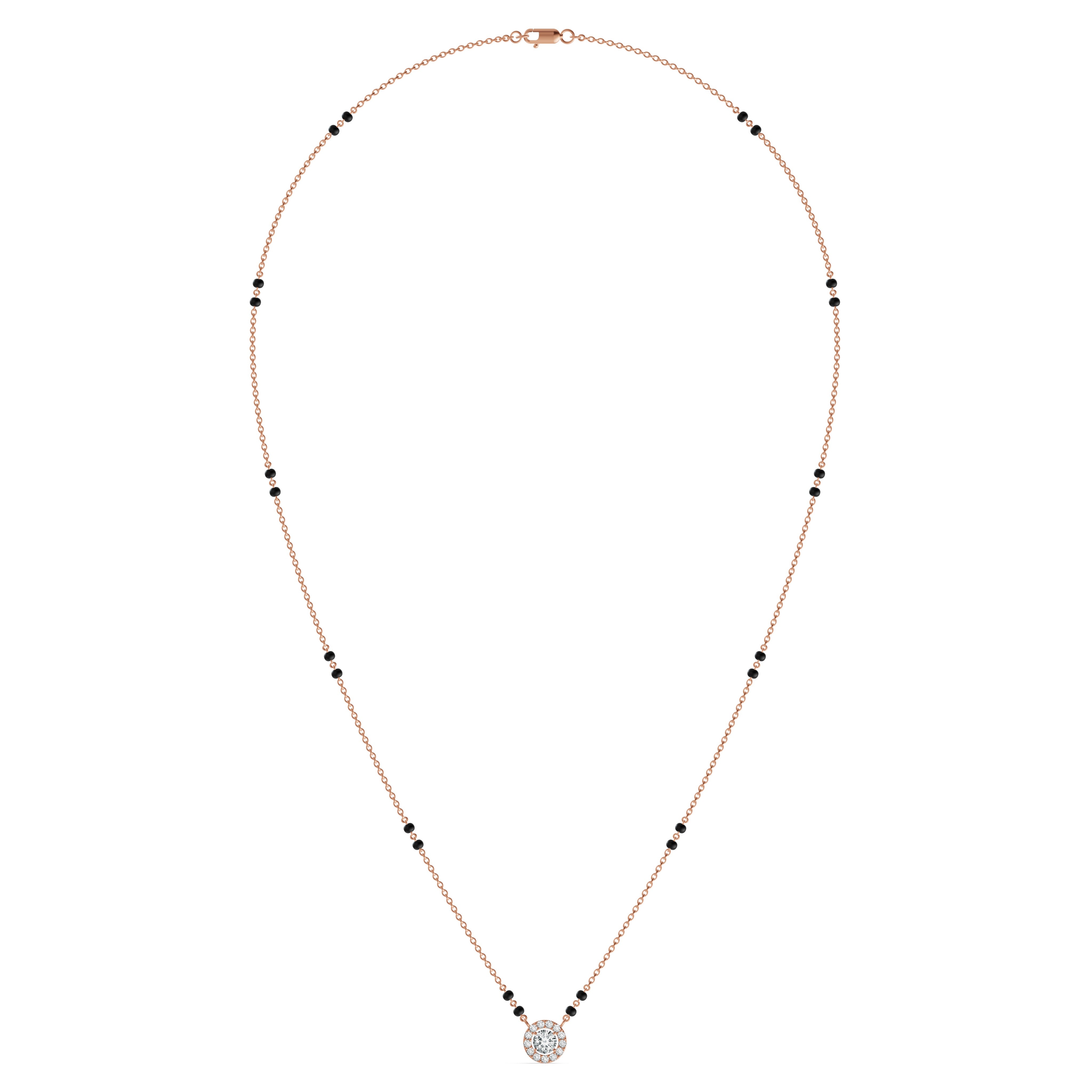 Timeless Halo Solitaire Diamond Mangalsutra