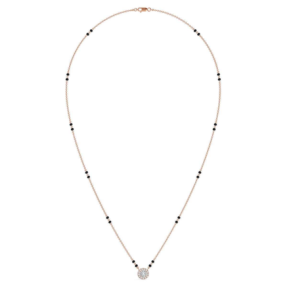 Timeless Halo Solitaire Diamond Mangalsutra
