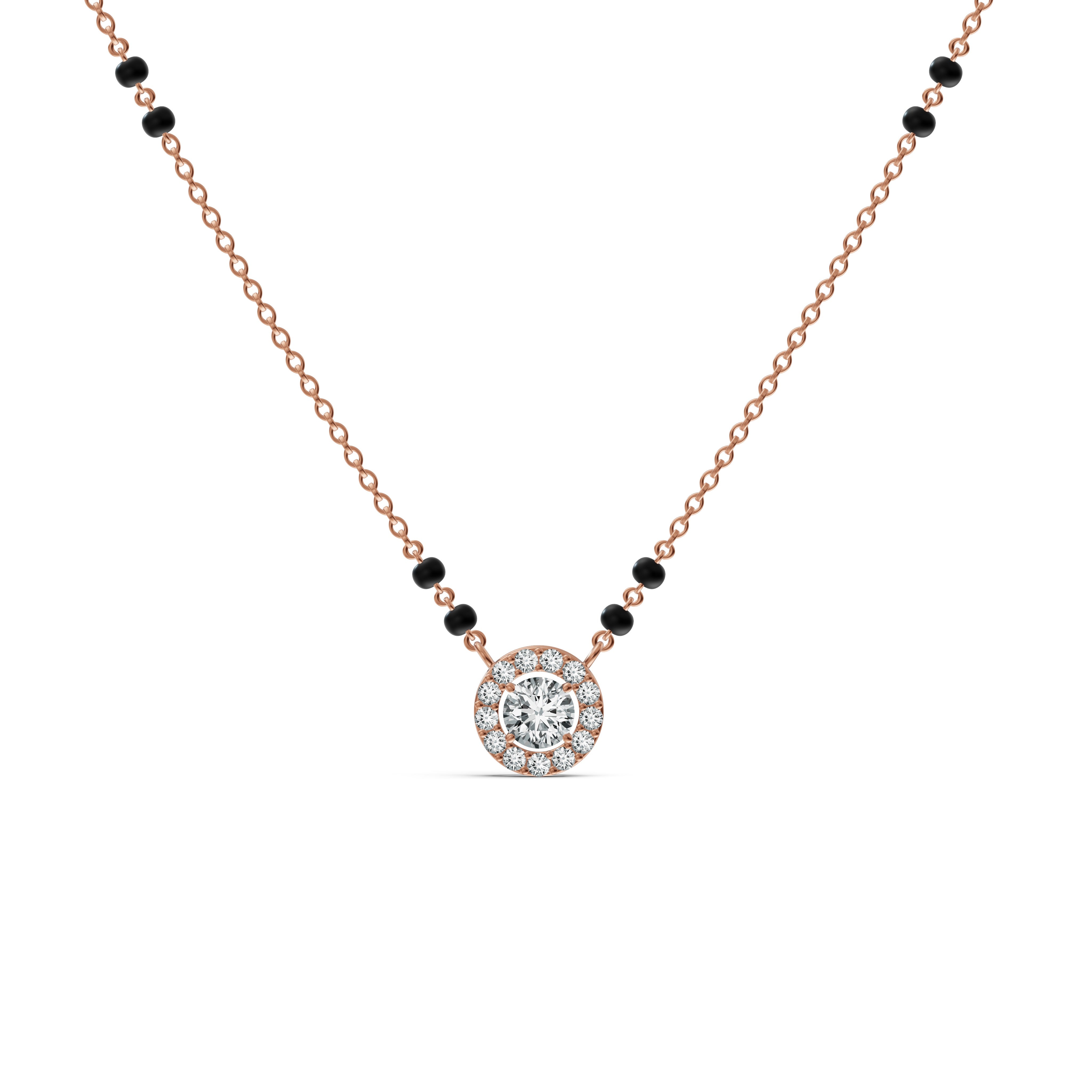 Timeless Halo Solitaire Diamond Mangalsutra