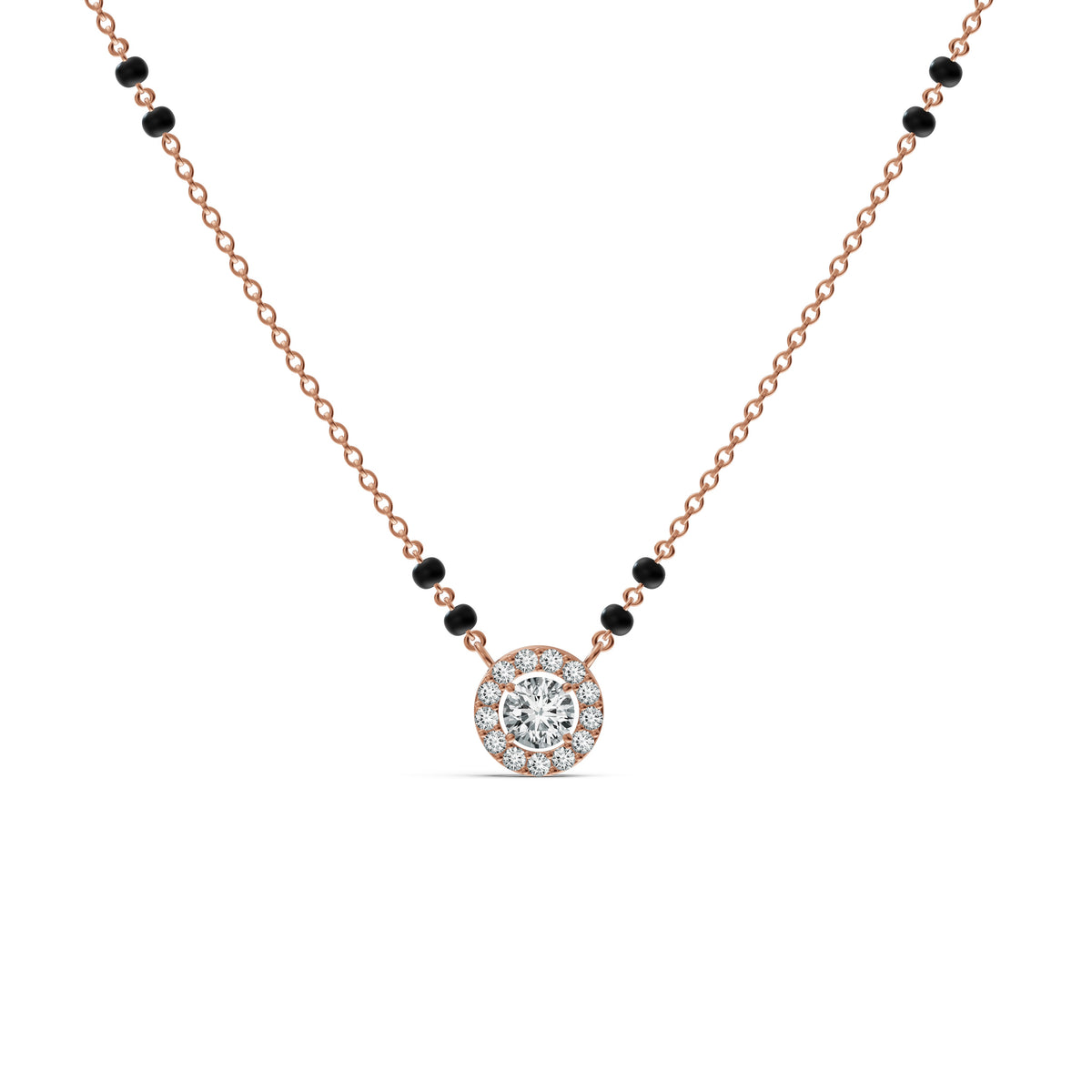 Timeless Halo Solitaire Diamond Mangalsutra