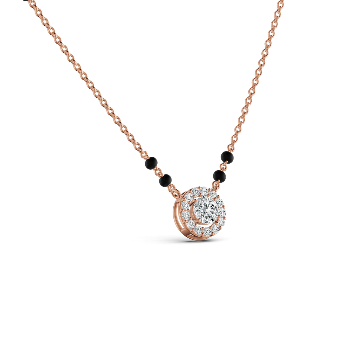 Timeless Halo Solitaire Diamond Mangalsutra