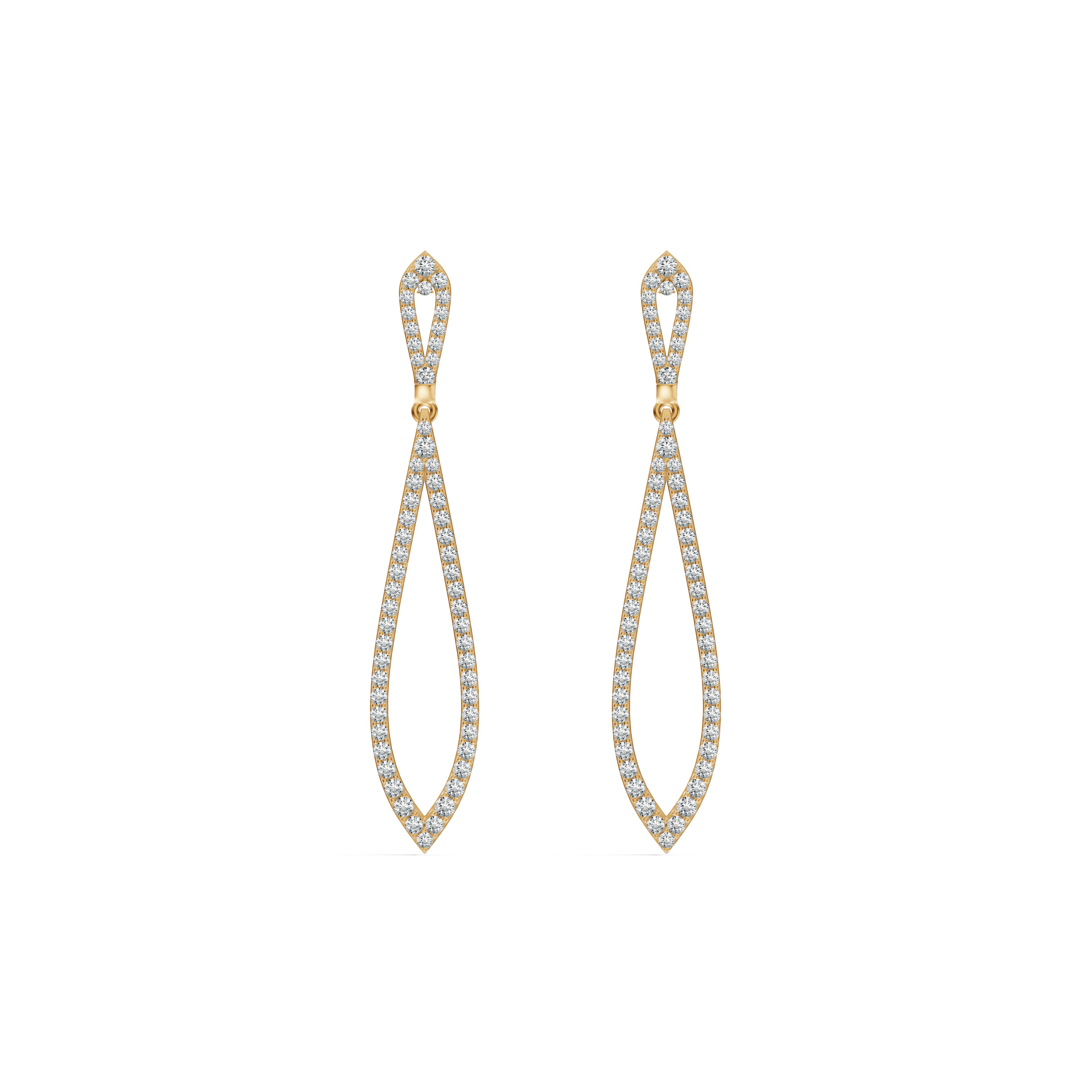 Infinity Loop Diamond Drop Earrings