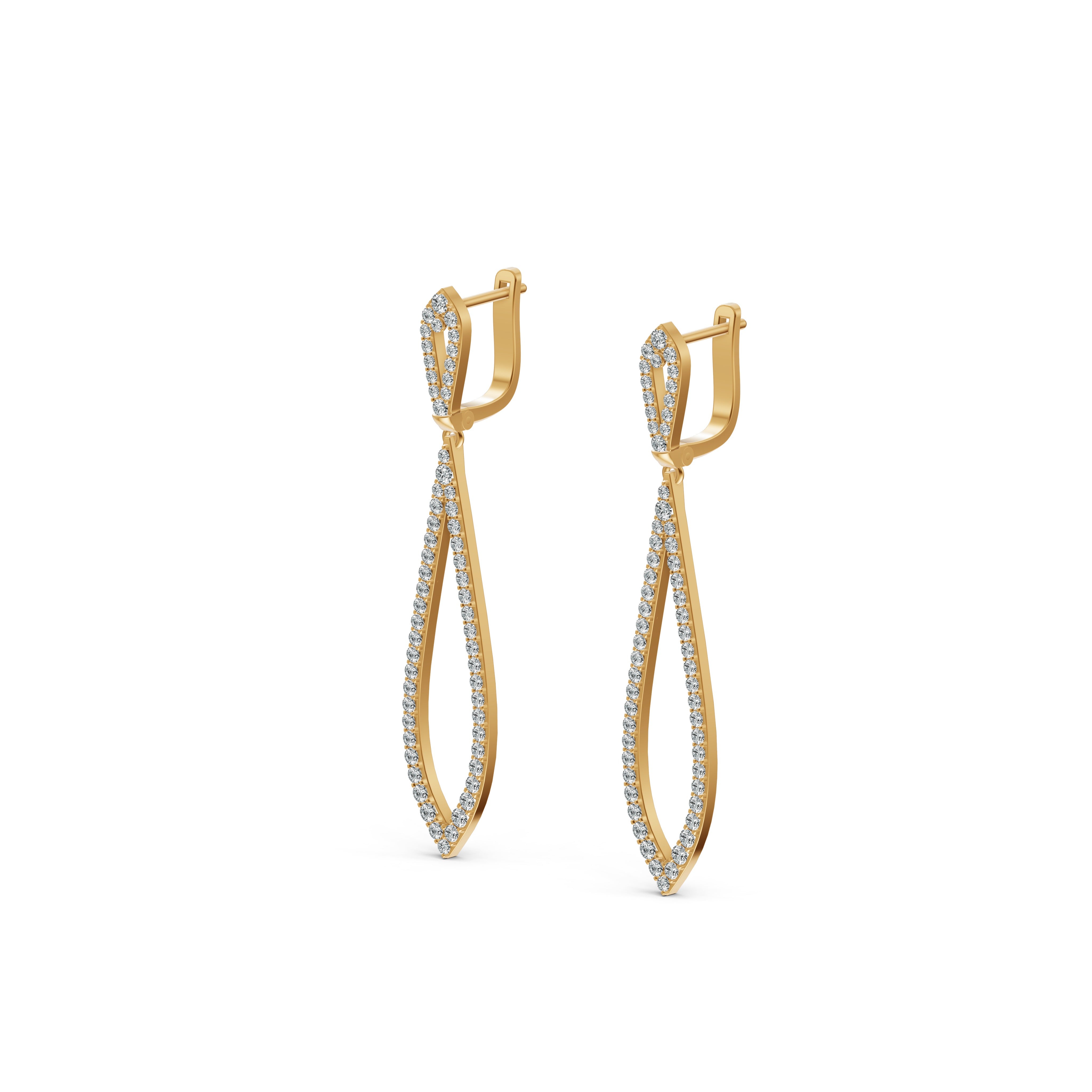 Infinity Loop Diamond Drop Earrings