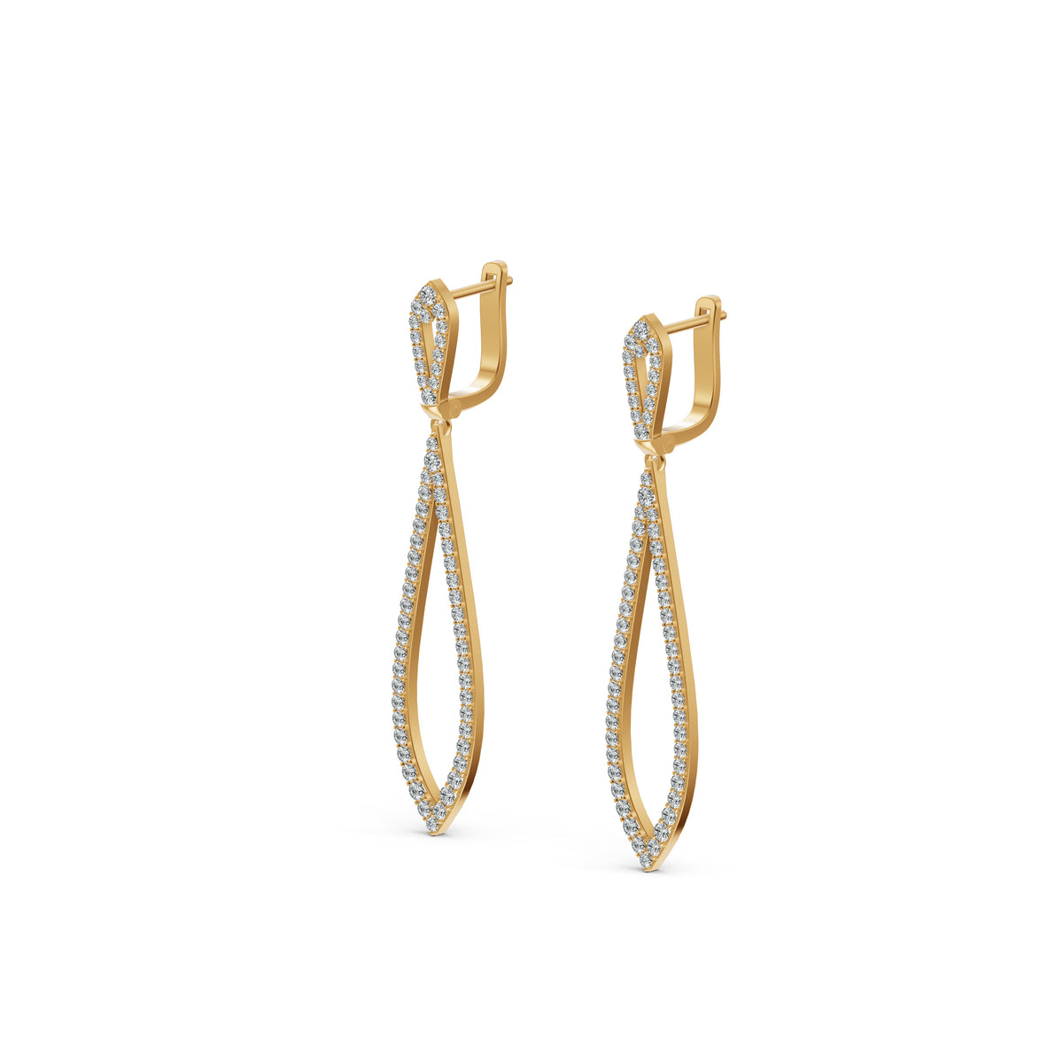 Infinity Loop Diamond Drop Earrings