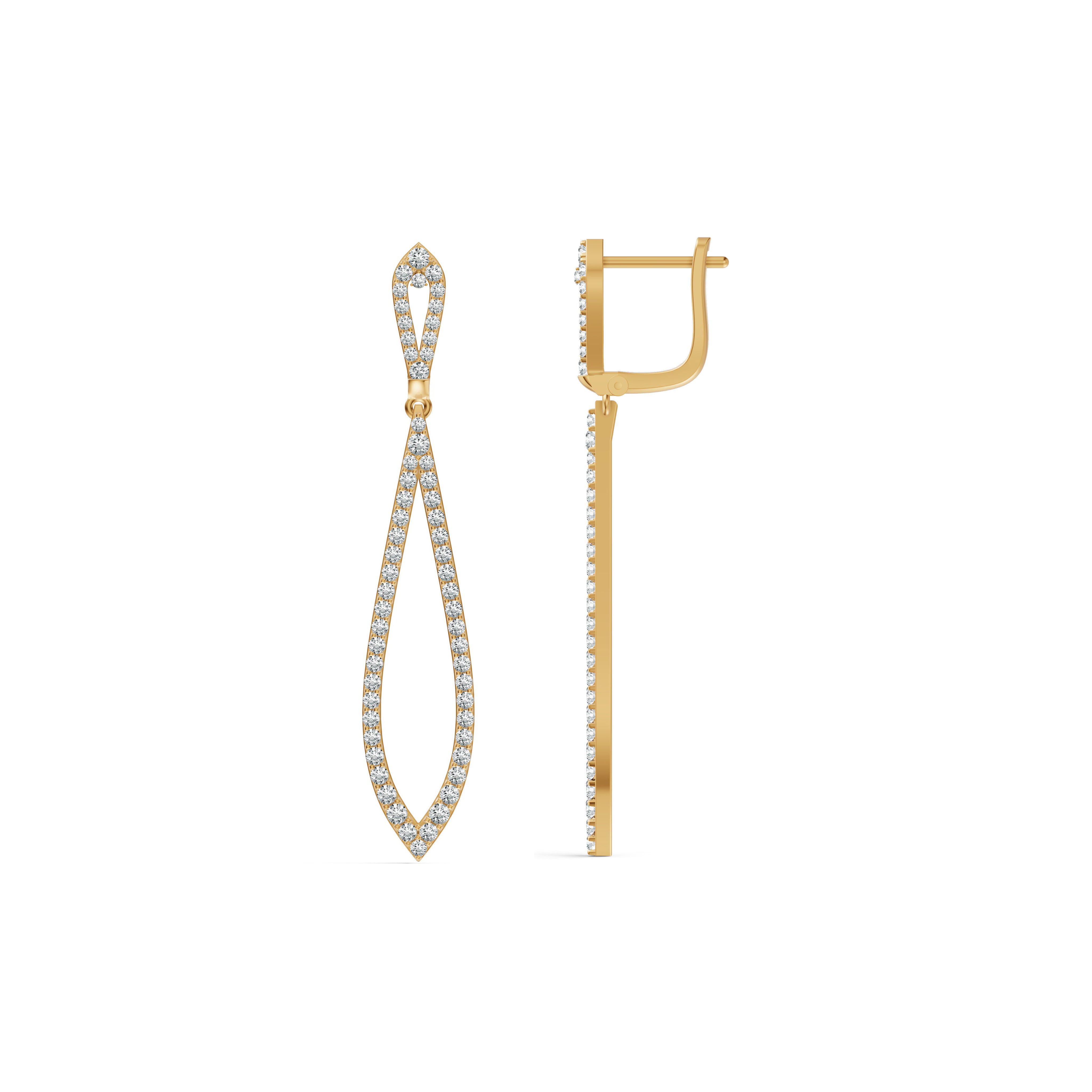 Infinity Loop Diamond Drop Earrings