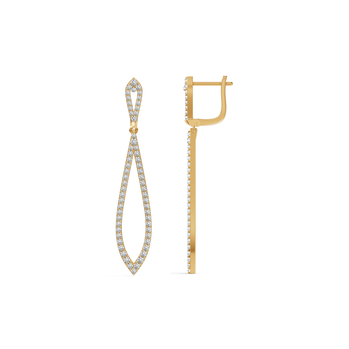 Infinity Loop Diamond Drop Earrings