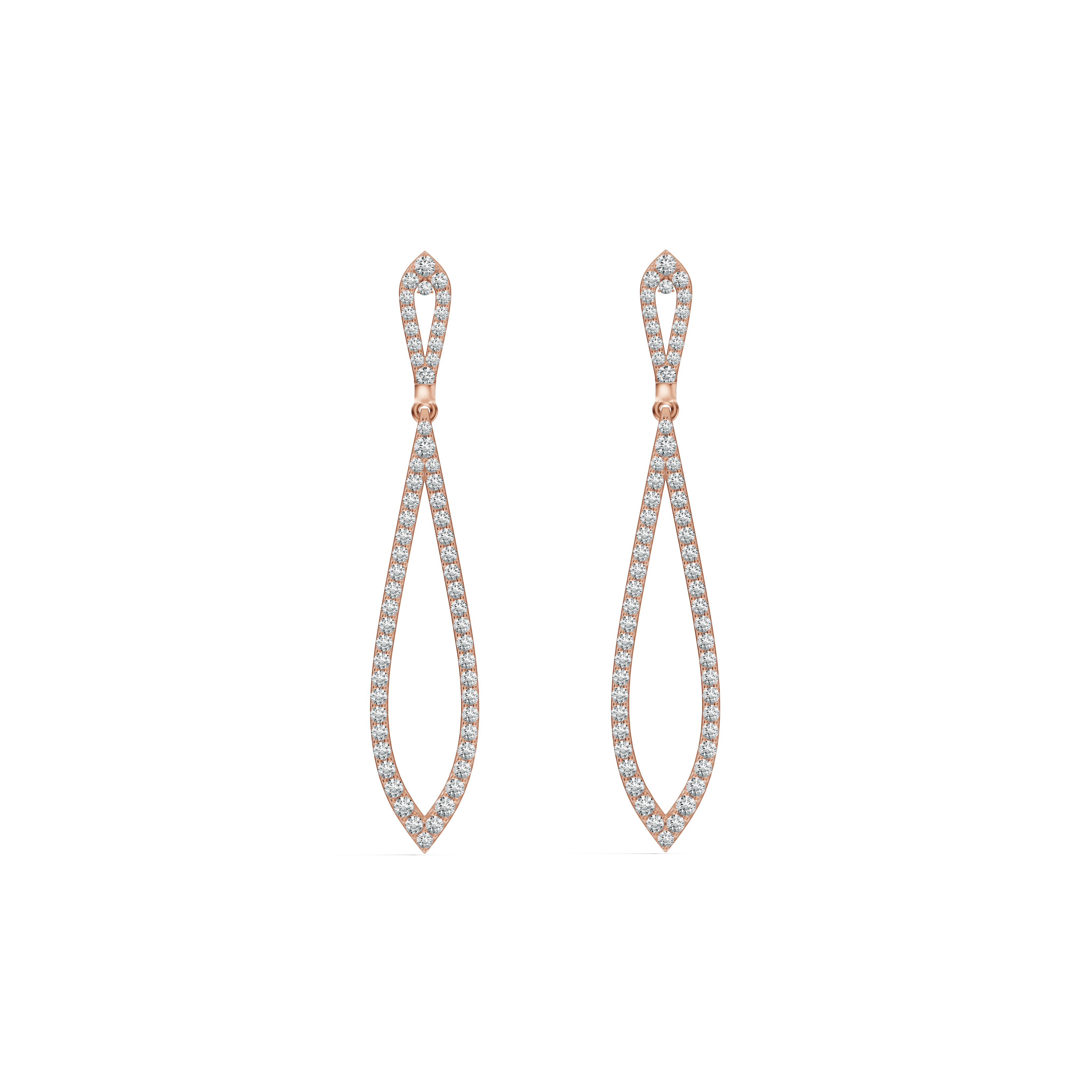 Infinity Loop Diamond Drop Earrings