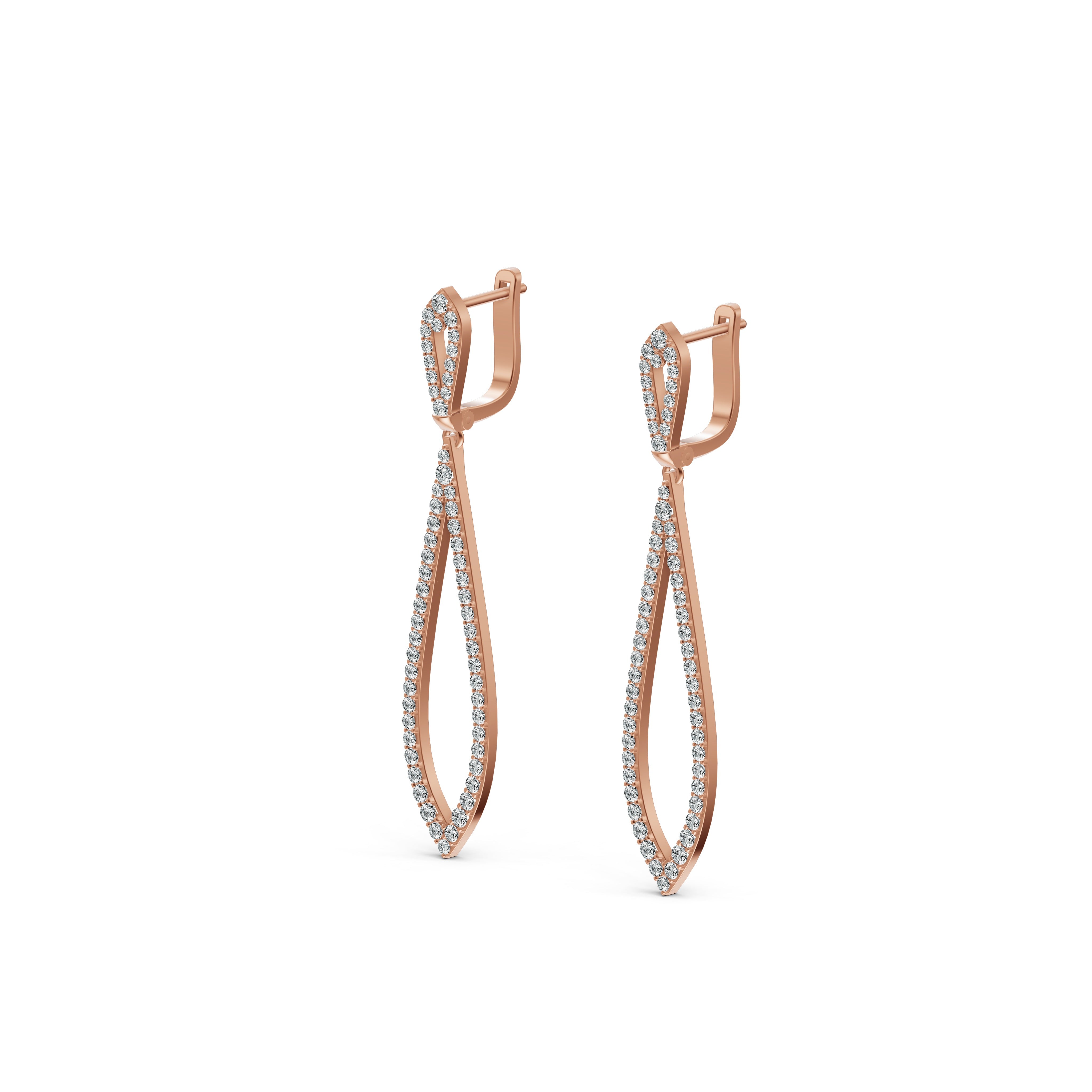 Infinity Loop Diamond Drop Earrings