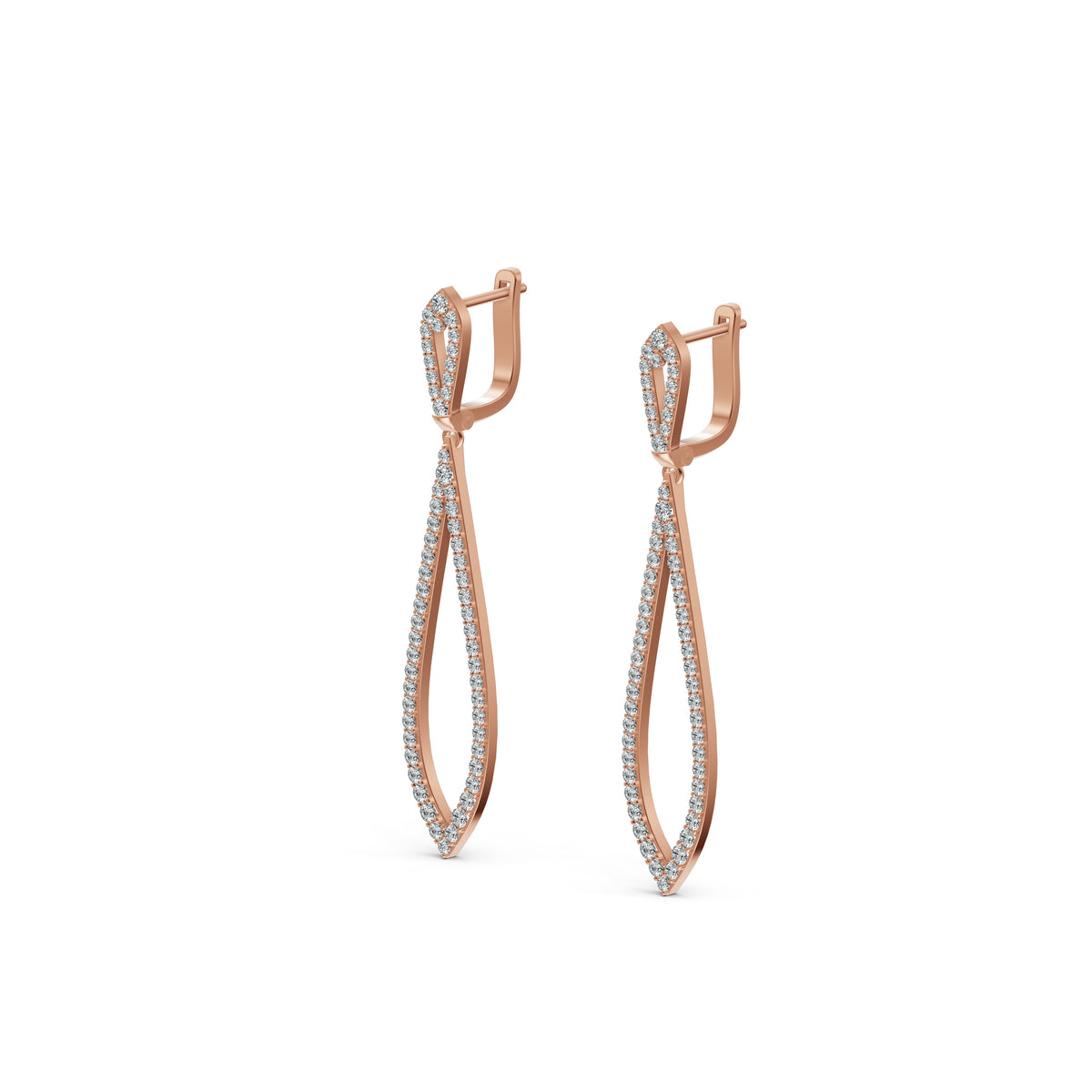 Infinity Loop Diamond Drop Earrings