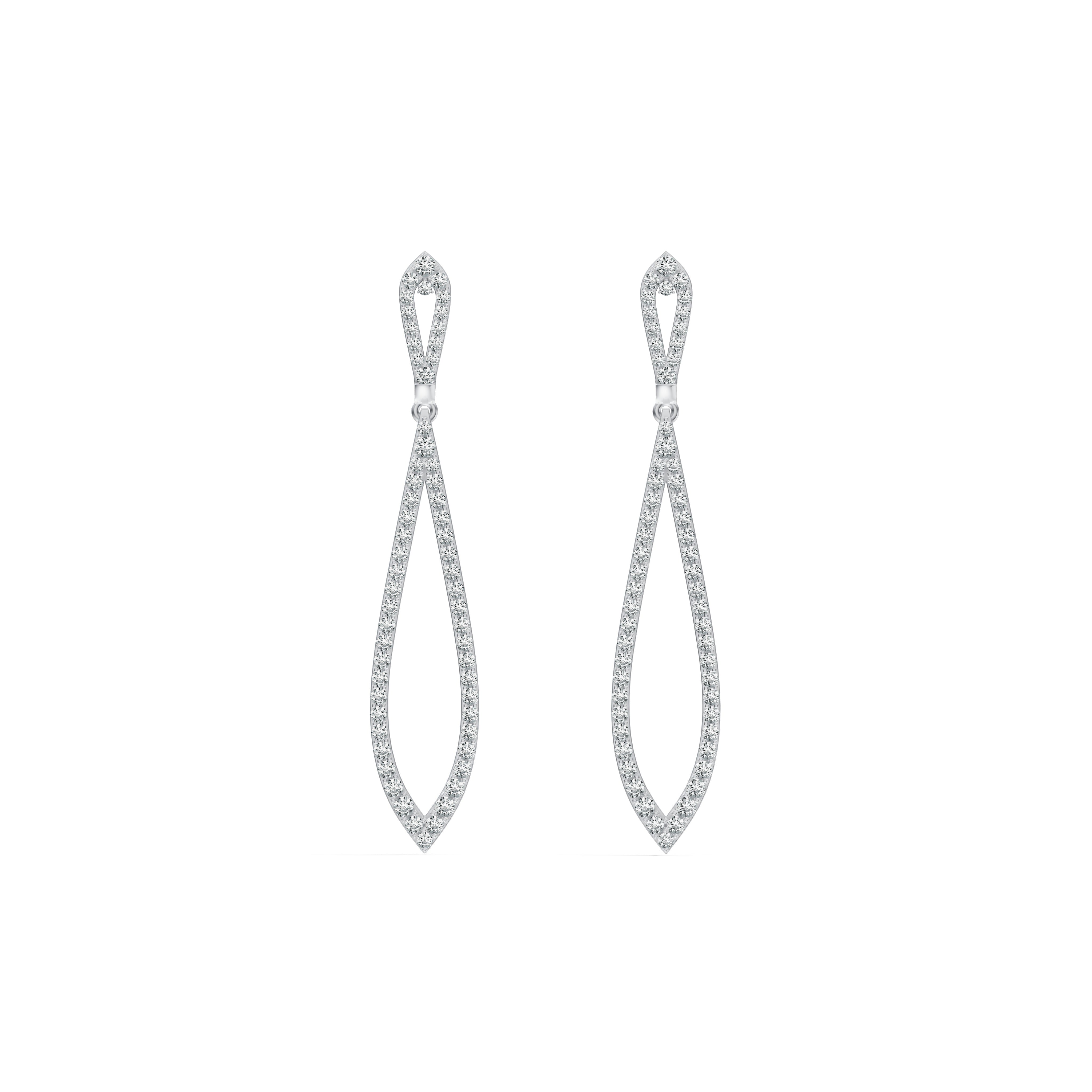 Infinity Loop Diamond Drop Earrings