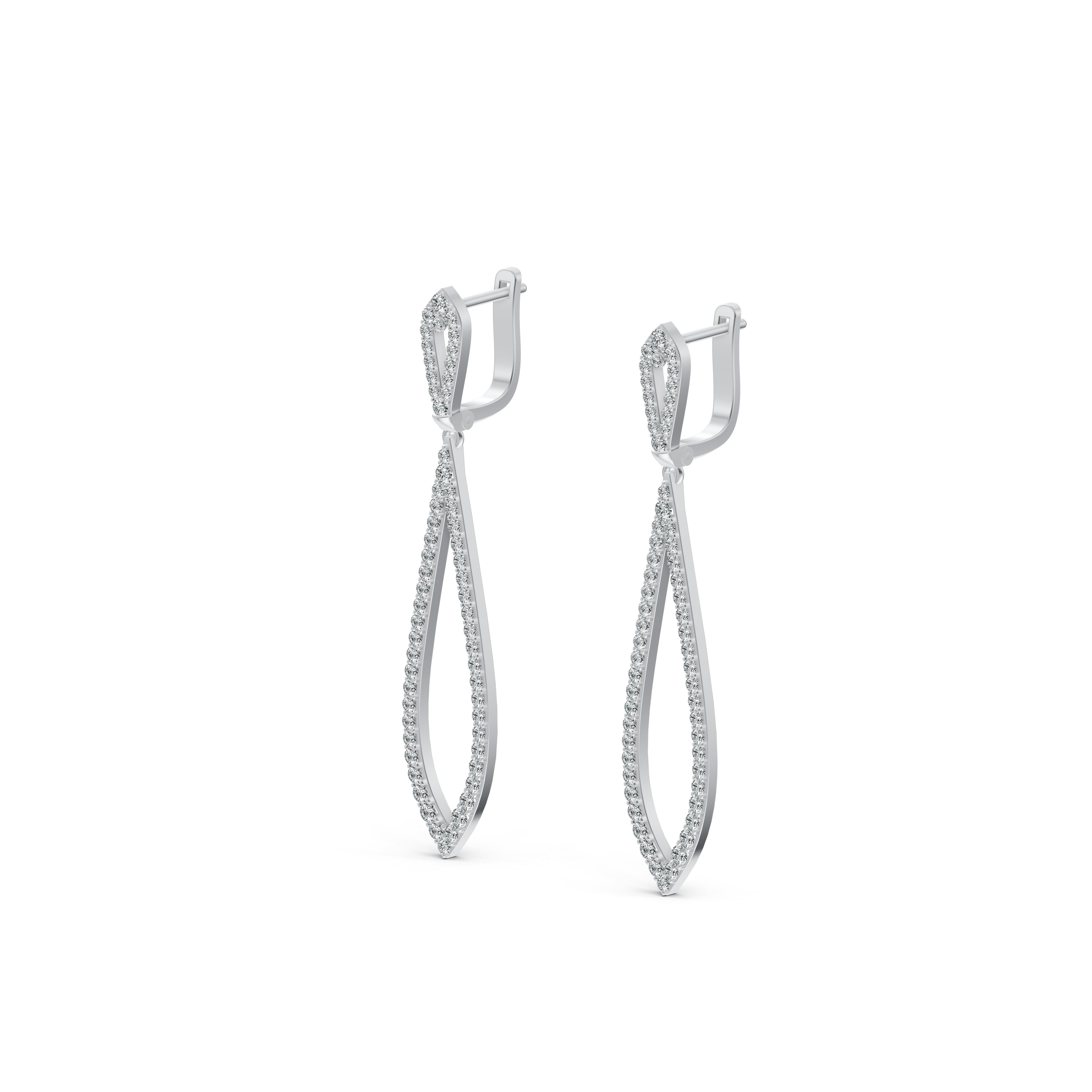 Infinity Loop Diamond Drop Earrings
