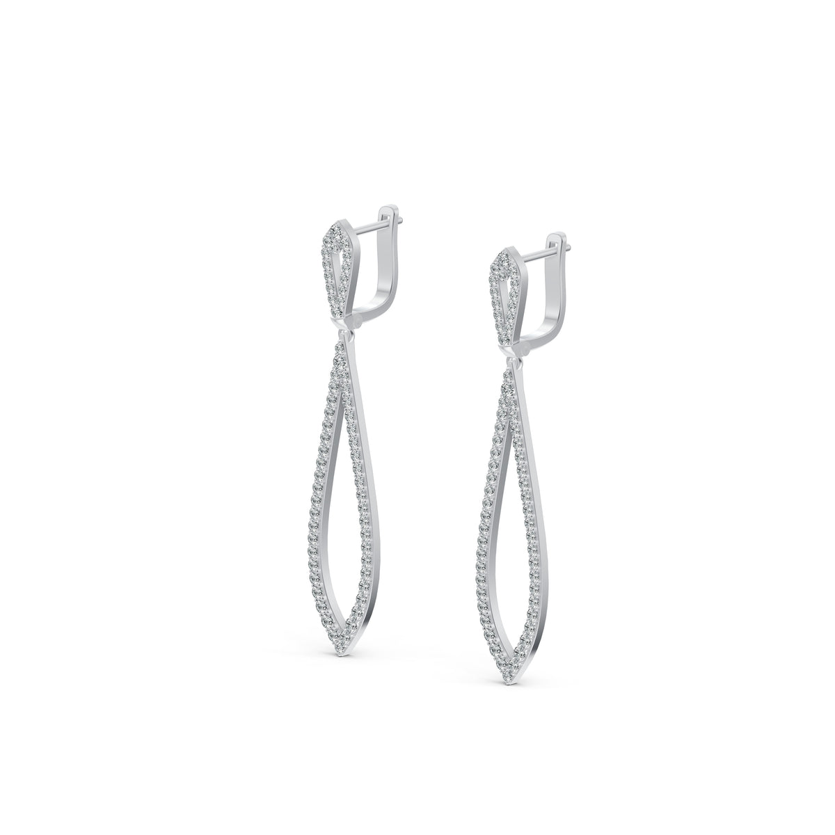 Infinity Loop Diamond Drop Earrings