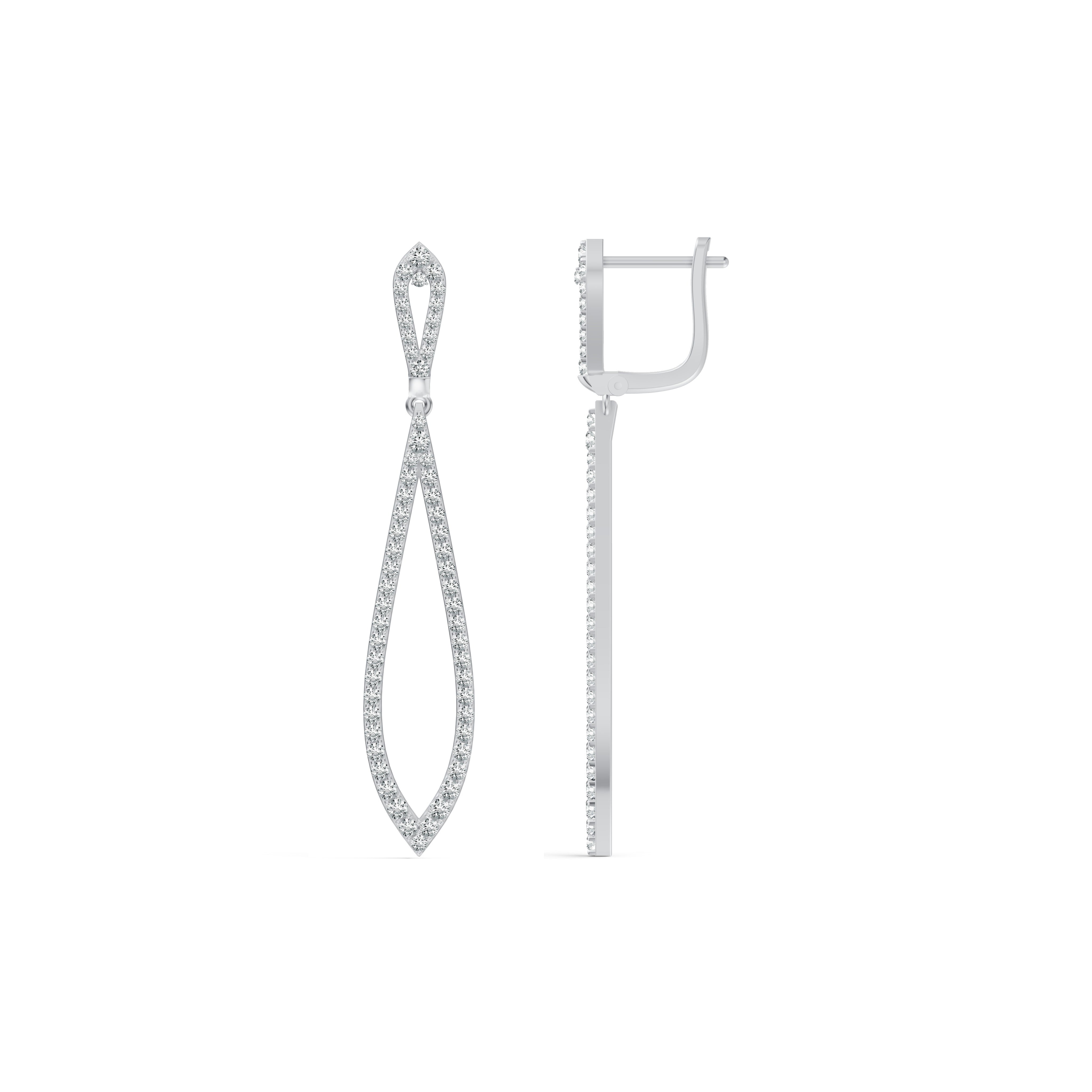 Infinity Loop Diamond Drop Earrings
