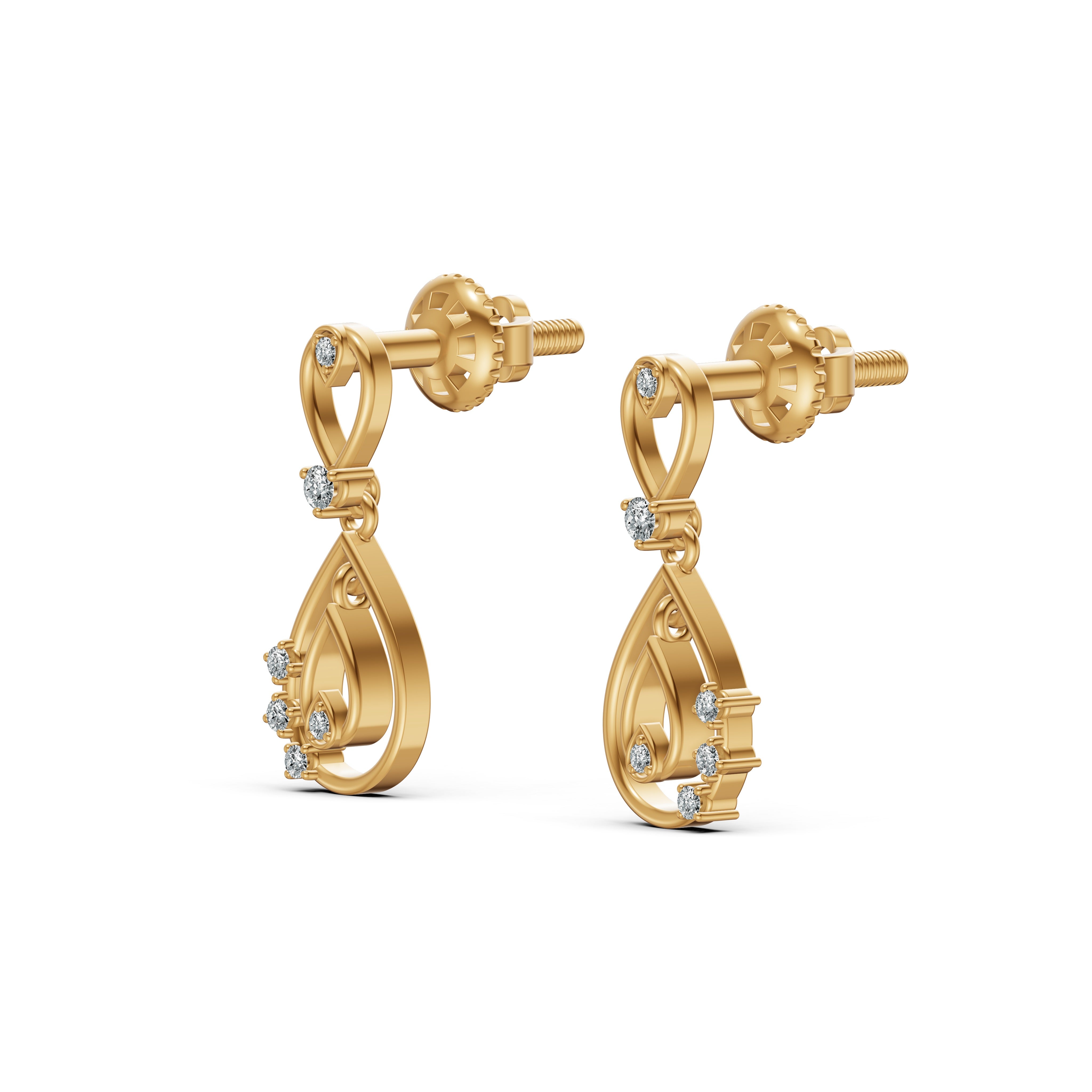 Nested Teardrop Diamond Drop Earrings