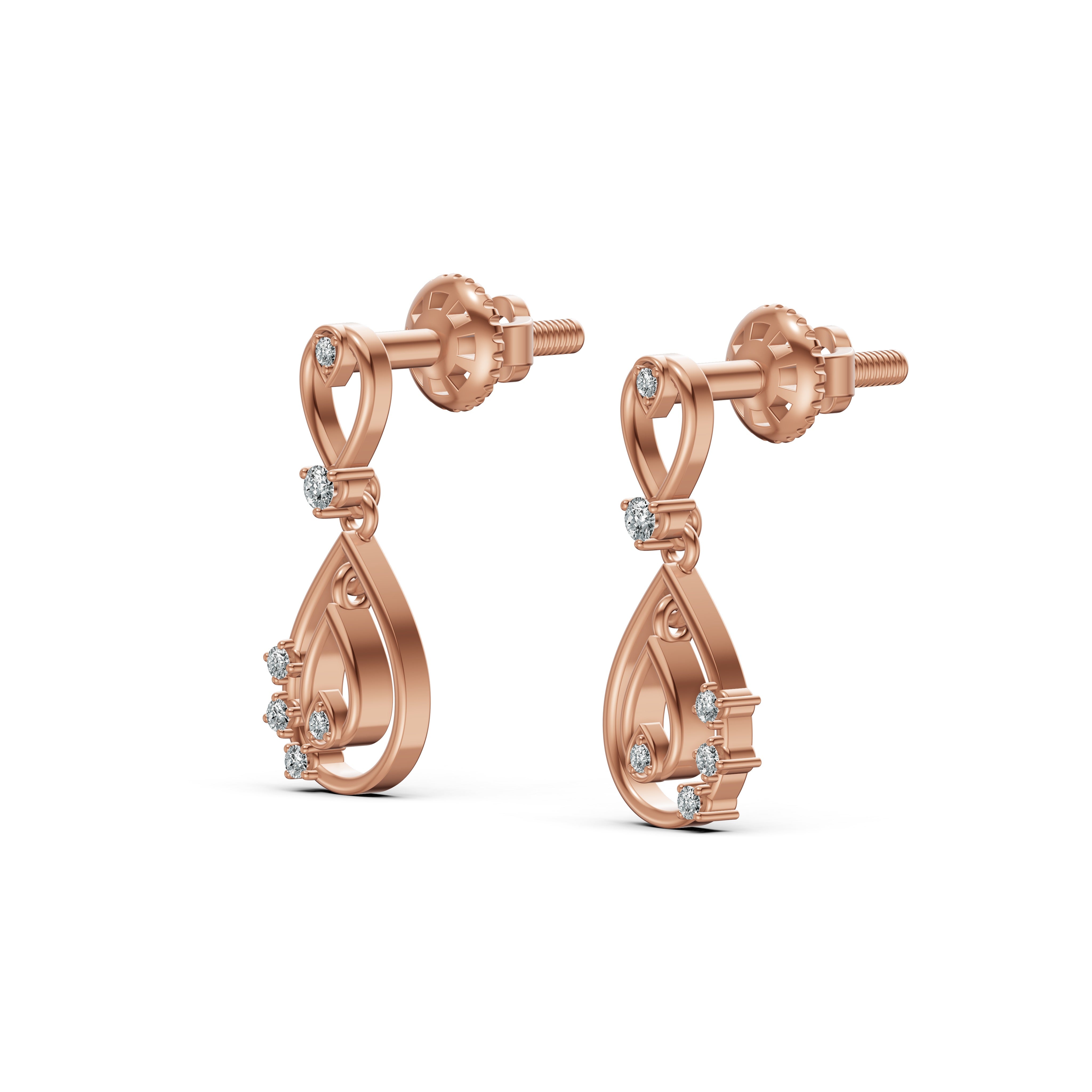 Nested Teardrop Diamond Drop Earrings