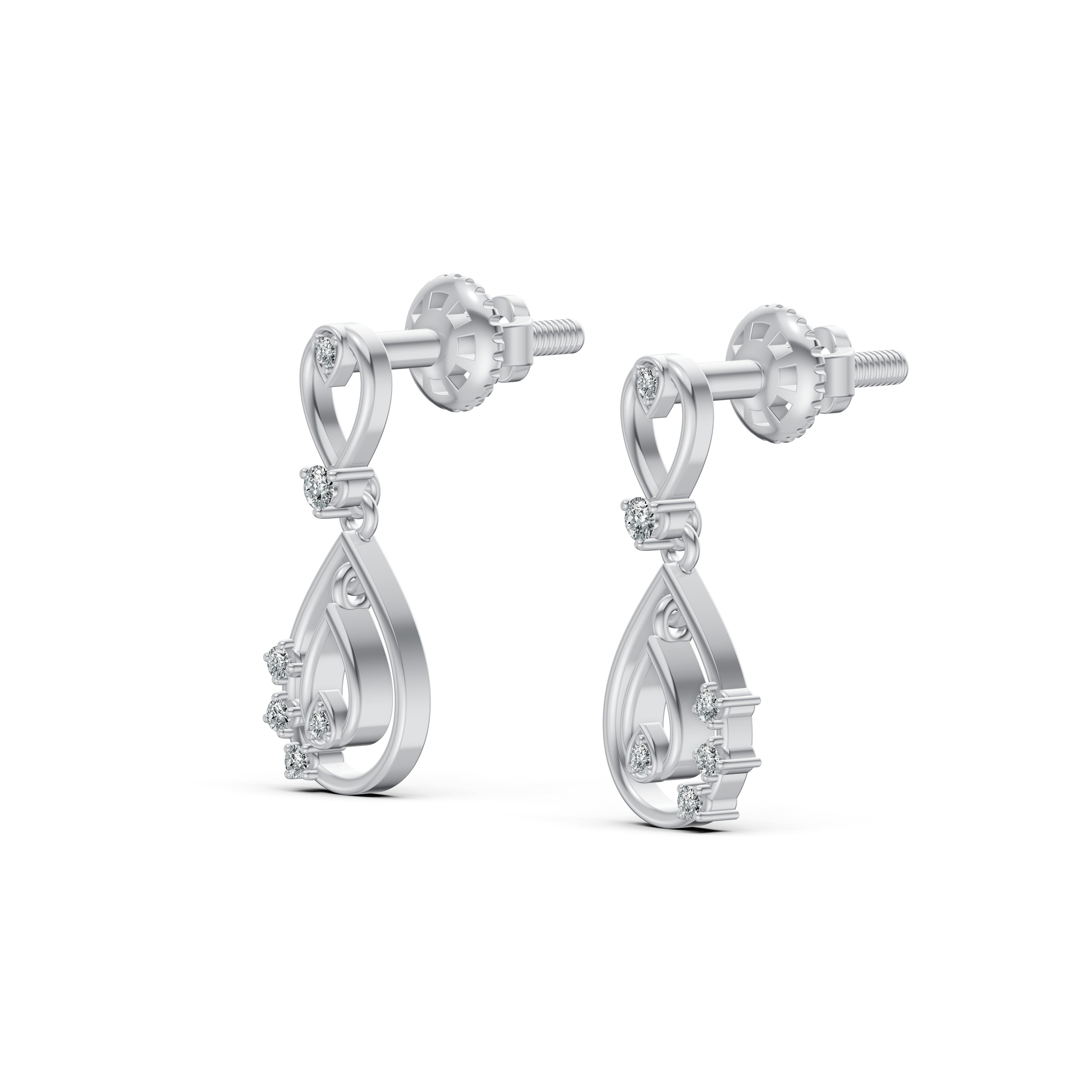 Nested Teardrop Diamond Drop Earrings