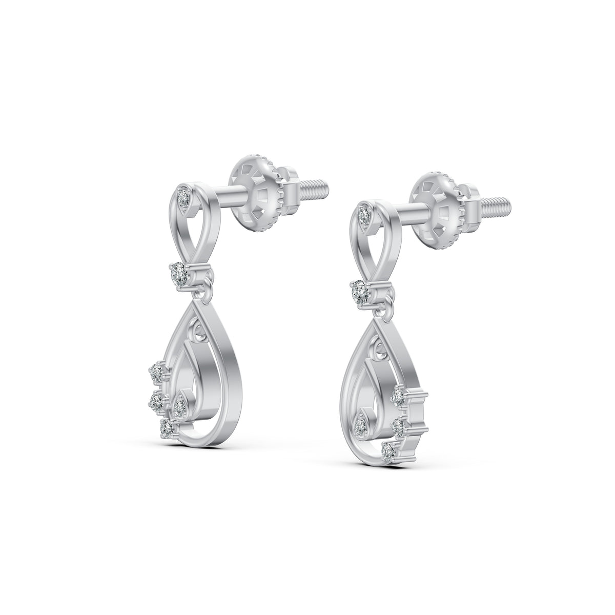 Nested Teardrop Diamond Drop Earrings