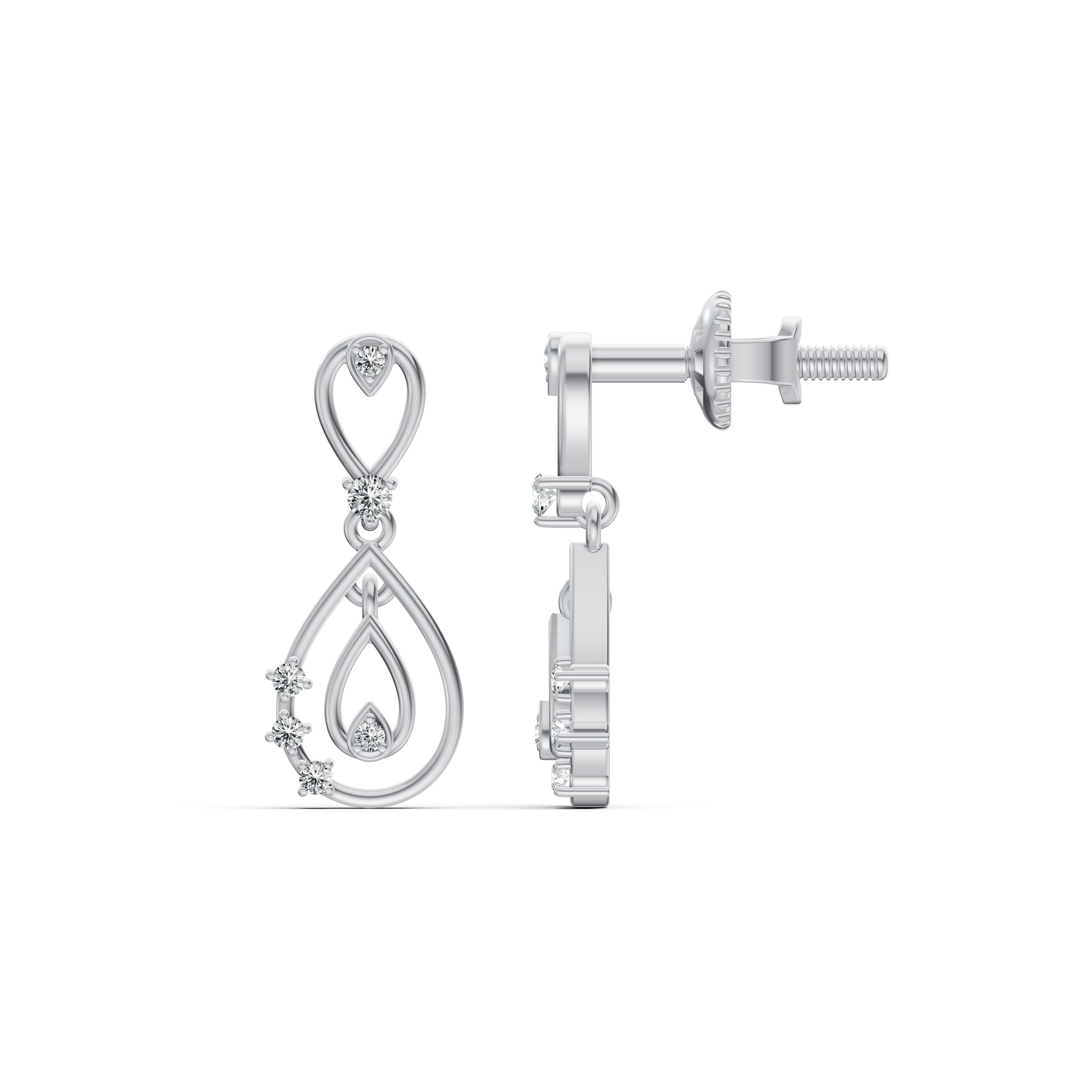 Nested Teardrop Diamond Drop Earrings