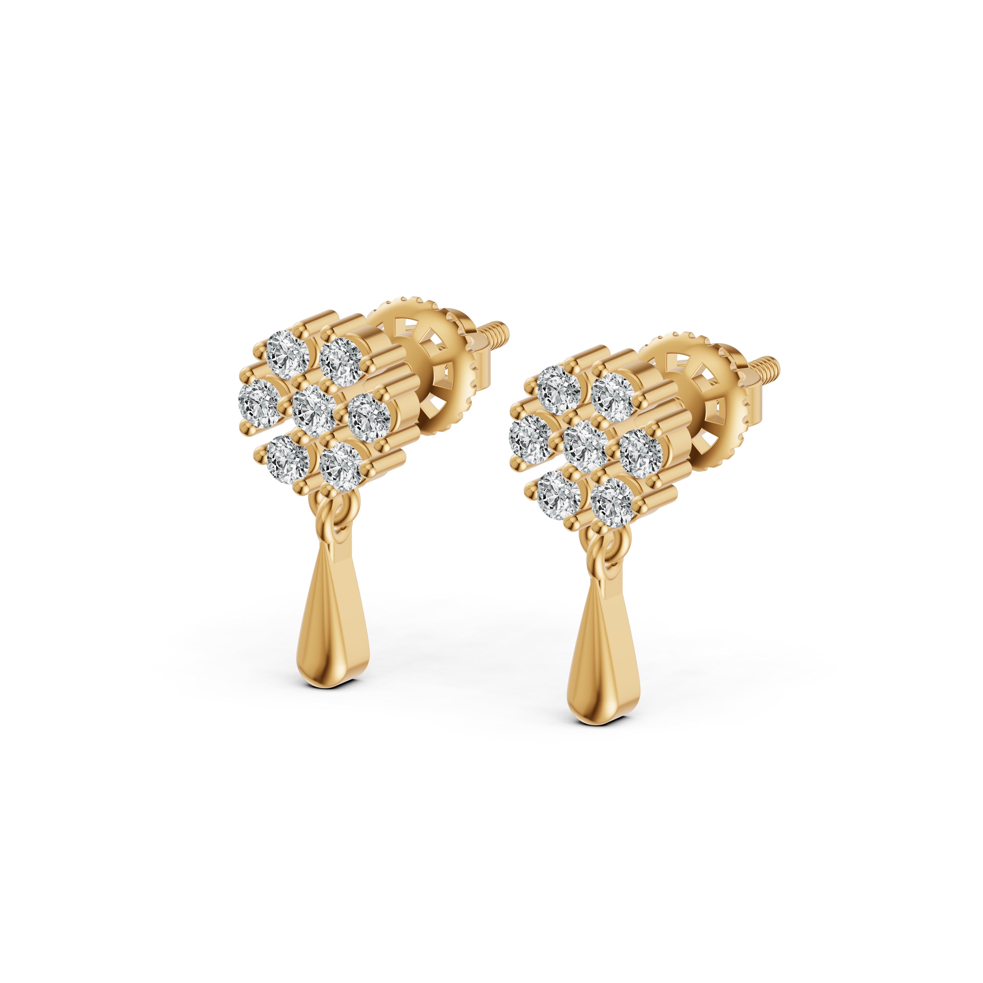 Floral Teardrop Diamond Earrings