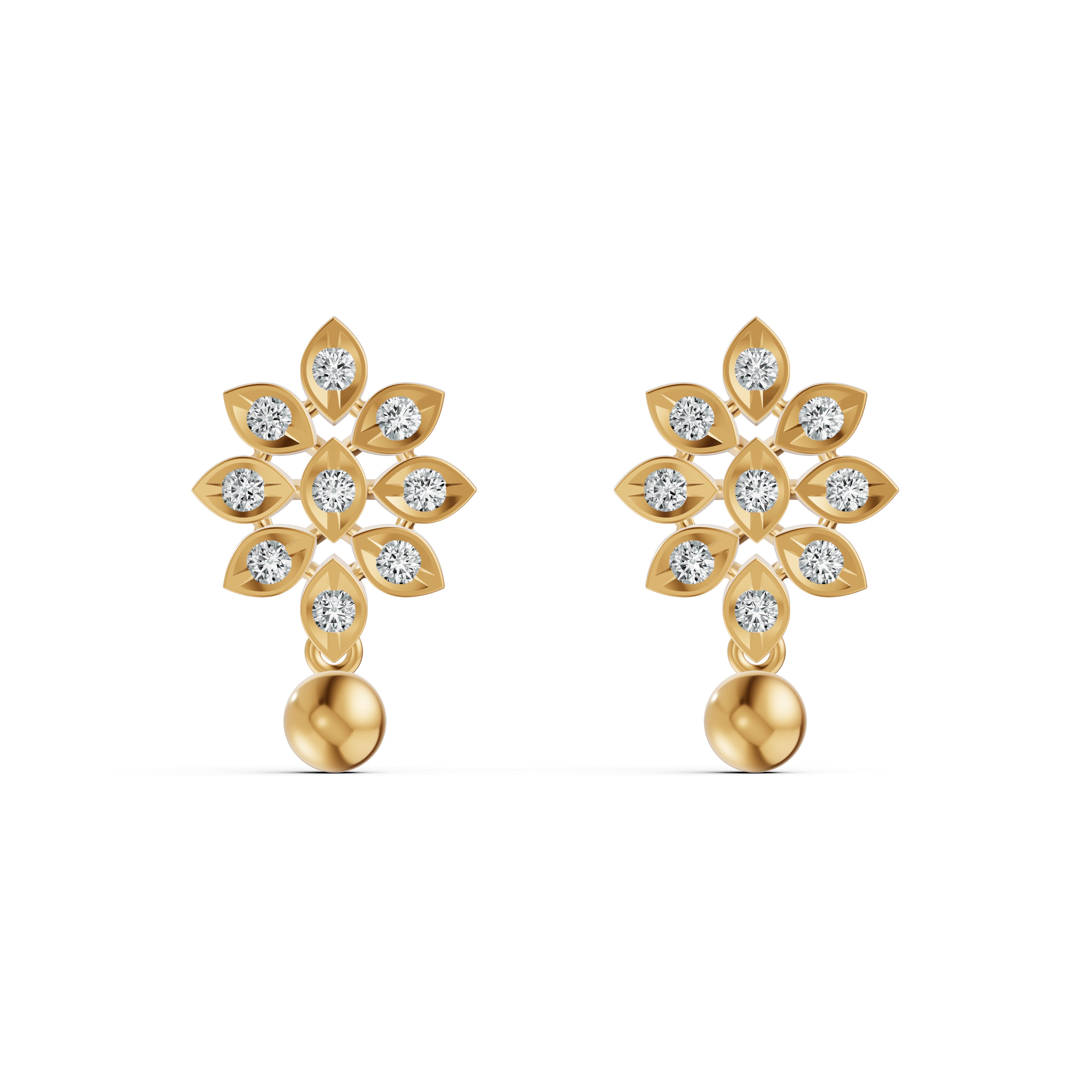 Blooming Aura Diamond Drop Earrings
