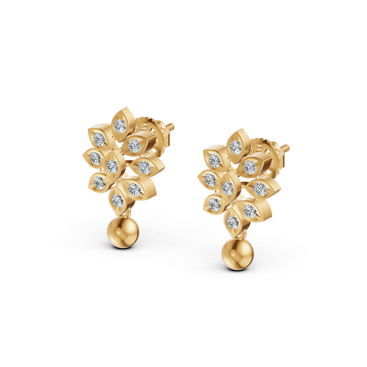 Blooming Aura Diamond Drop Earrings