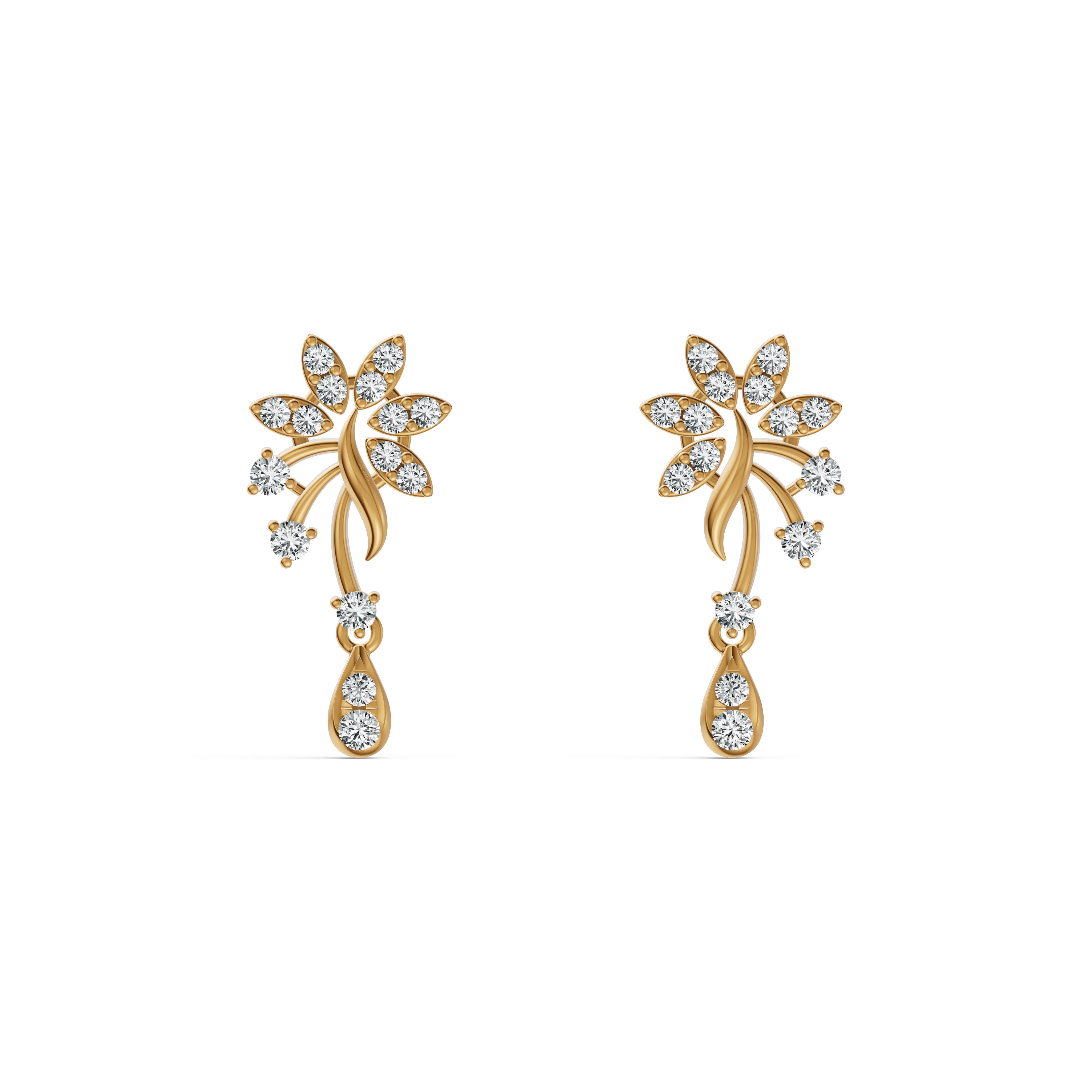 Radiant Blossom Diamond Drop Earrings