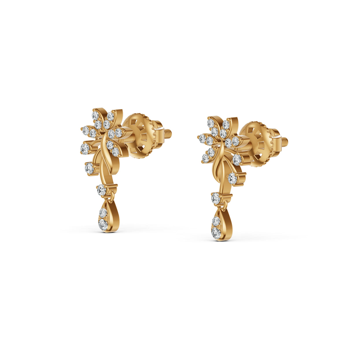 Radiant Blossom Diamond Drop Earrings