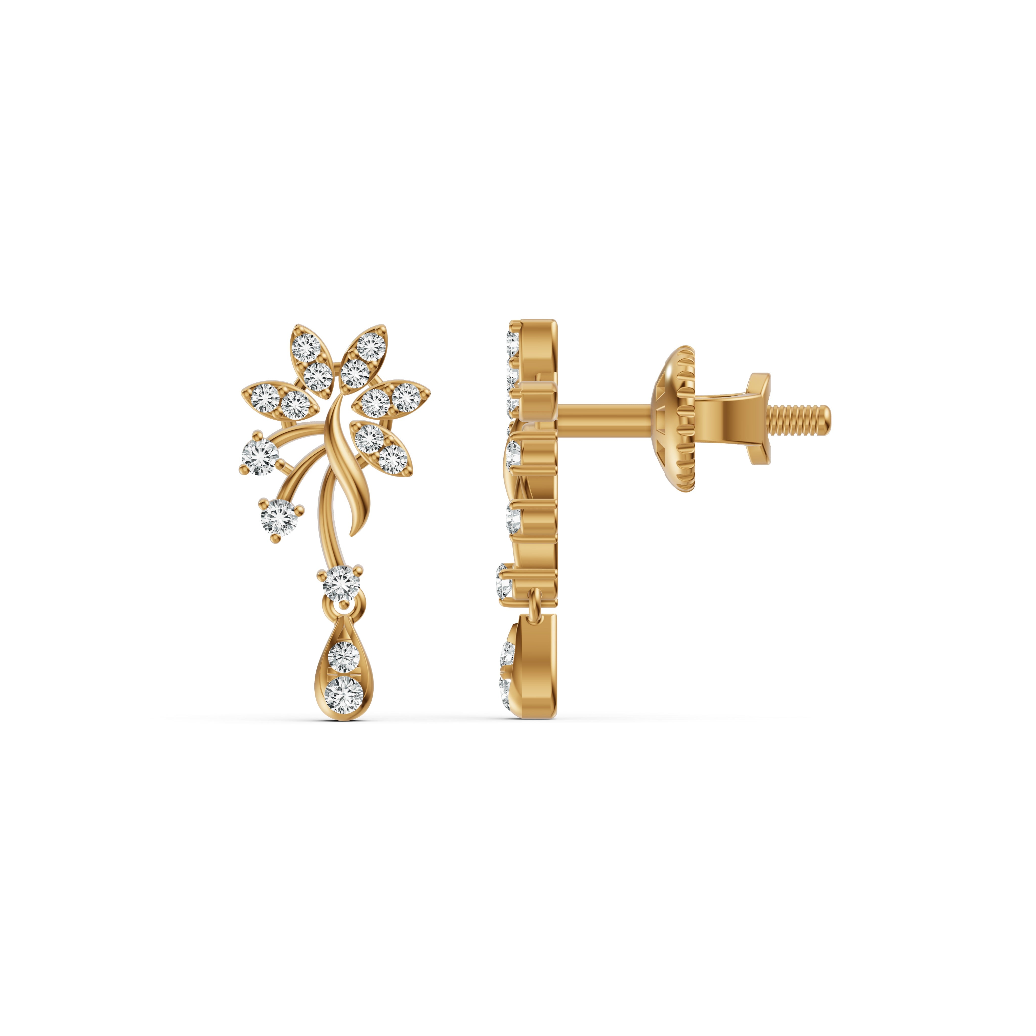 Radiant Blossom Diamond Drop Earrings