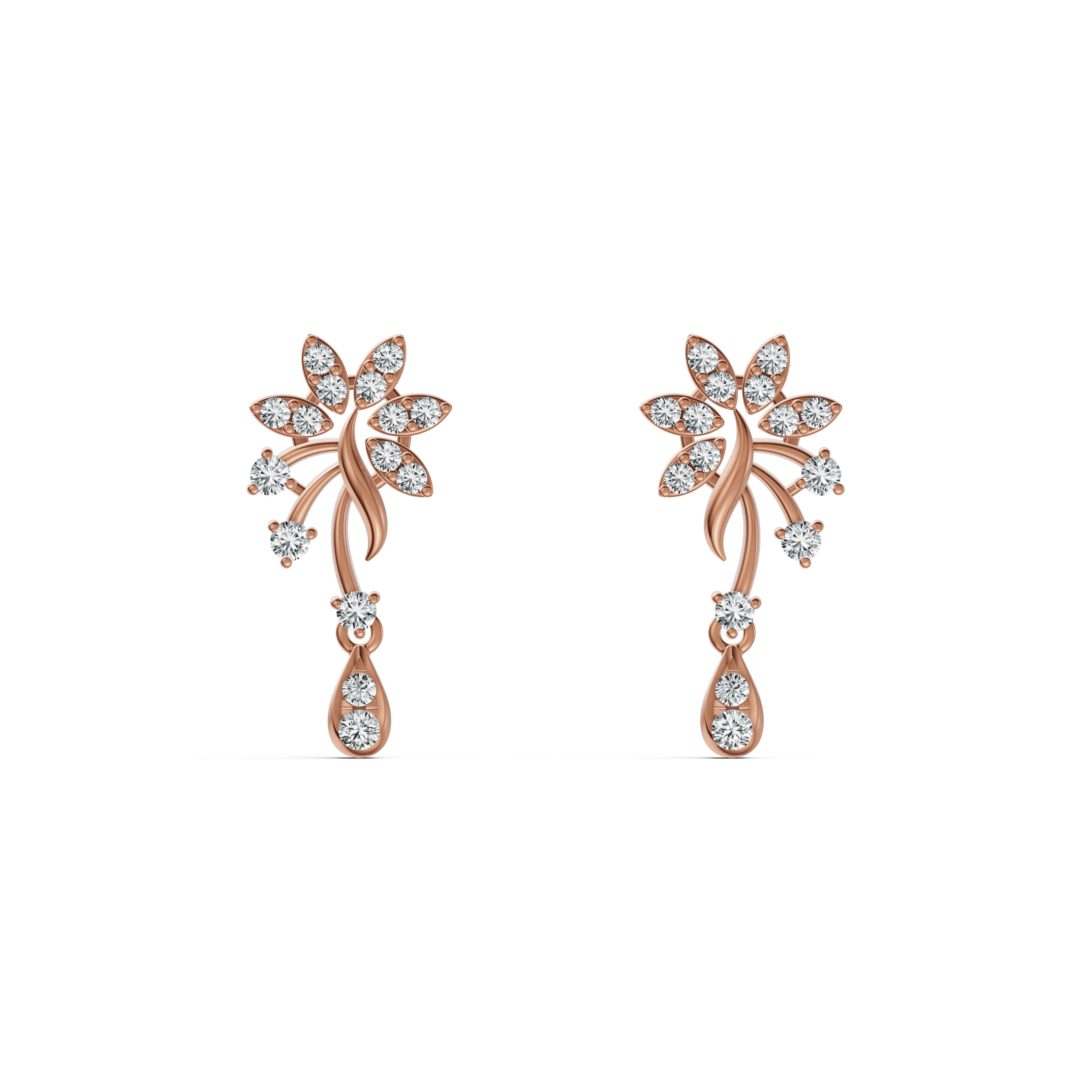 Radiant Blossom Diamond Drop Earrings