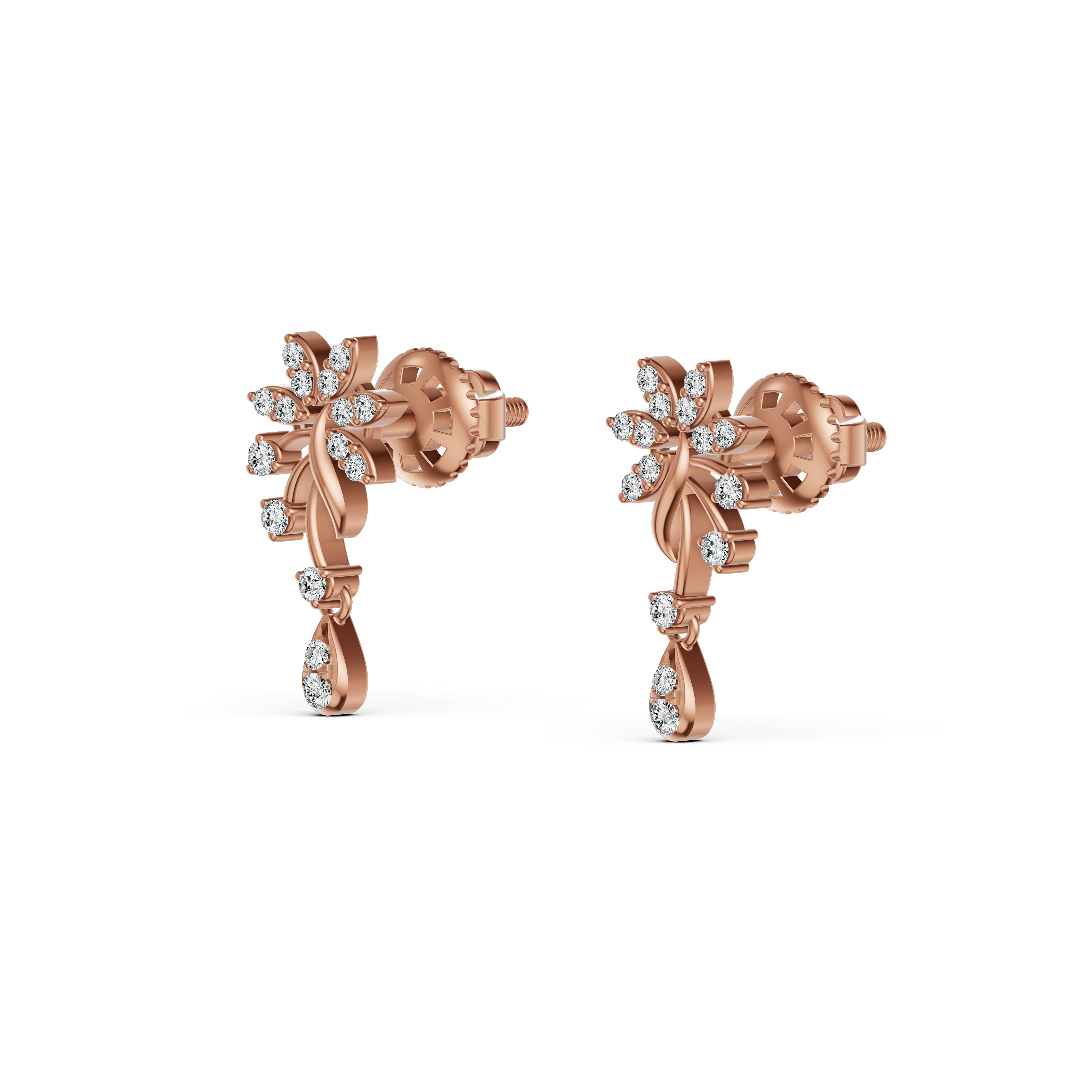 Radiant Blossom Diamond Drop Earrings