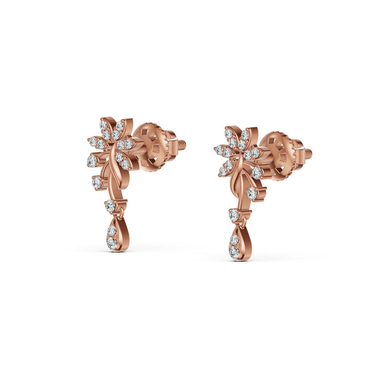 Radiant Blossom Diamond Drop Earrings