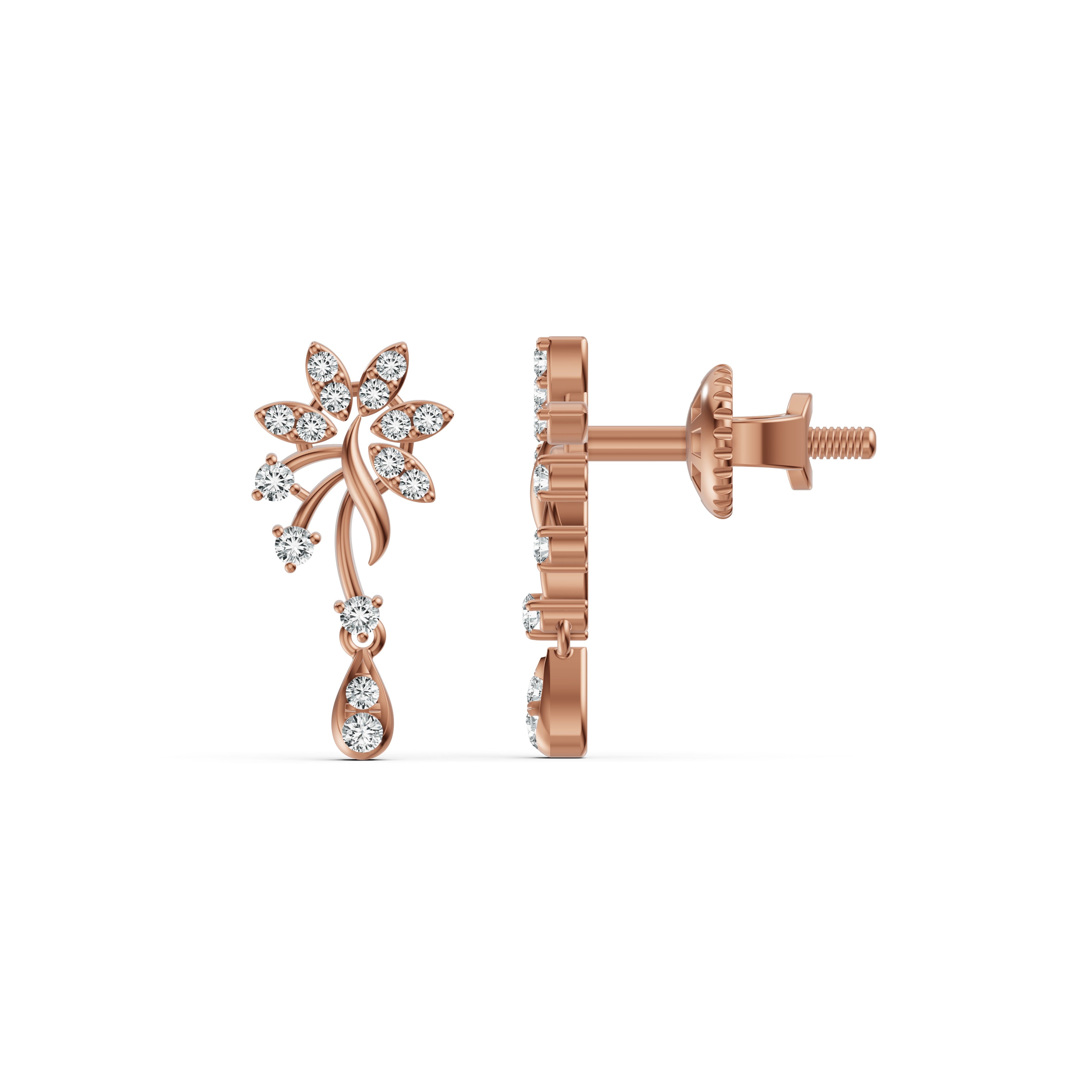 Radiant Blossom Diamond Drop Earrings